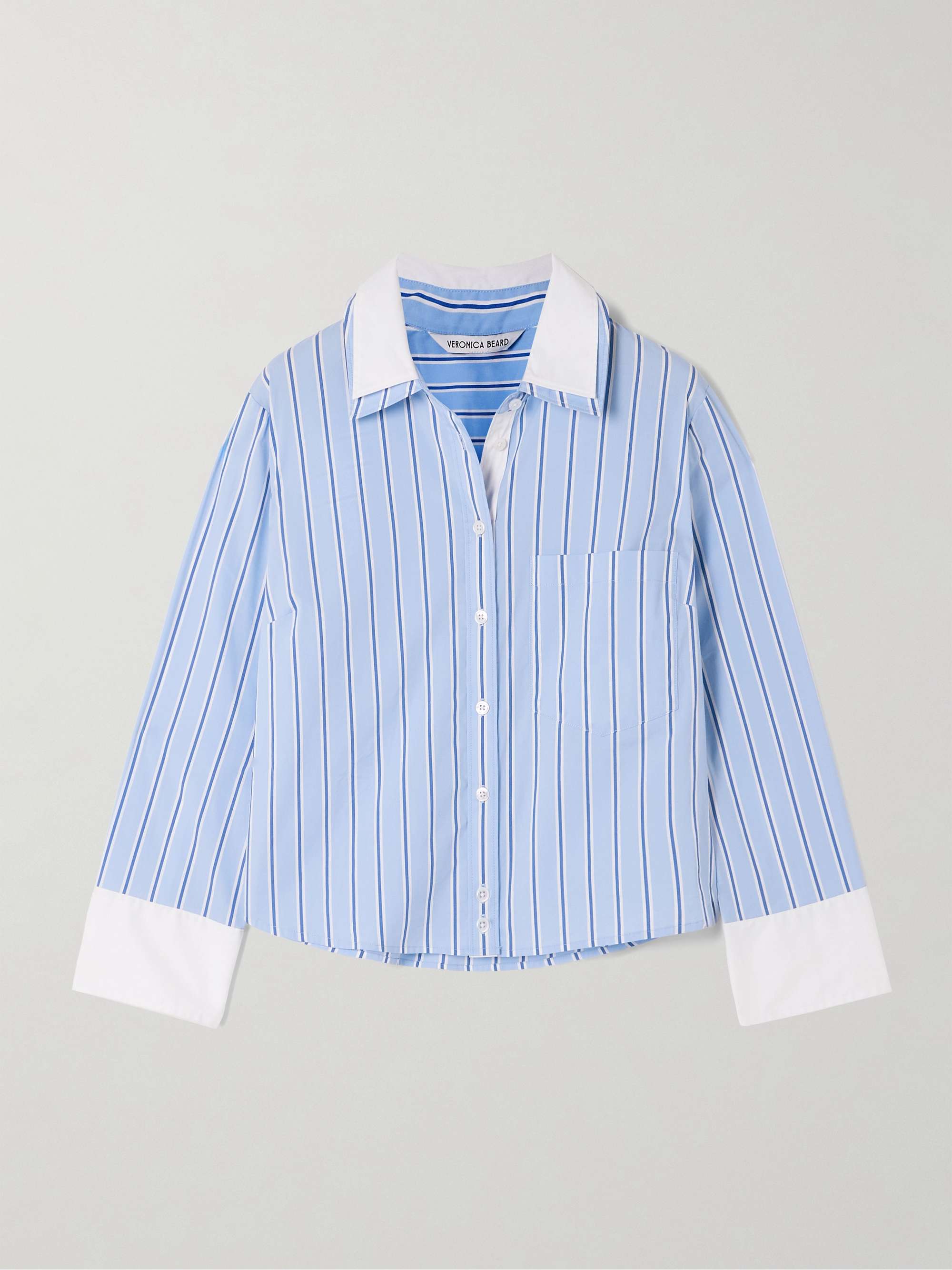 Maia layered striped cotton-poplin shirt view