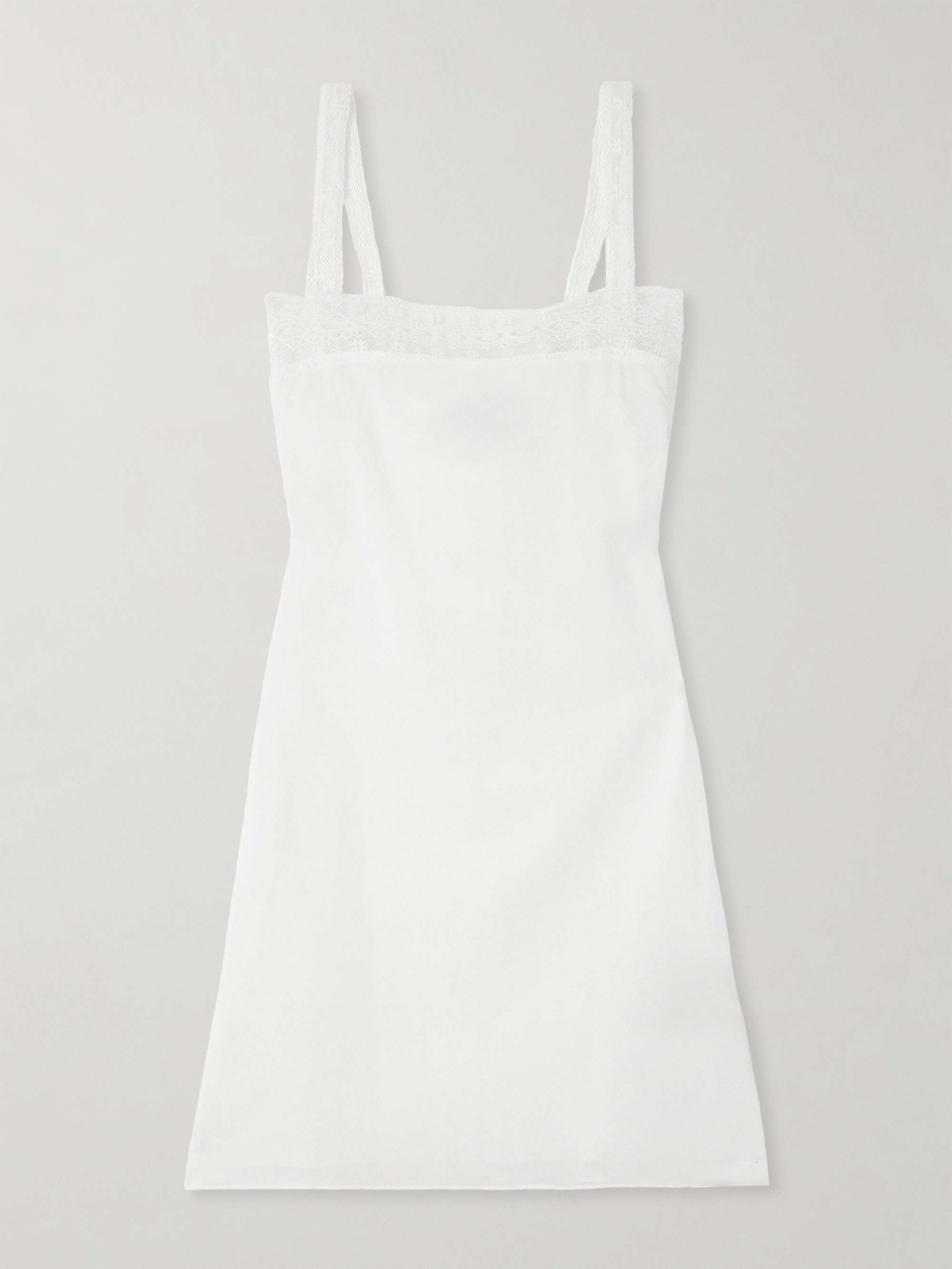Lace-trimmed cotton-poplin mini dress view