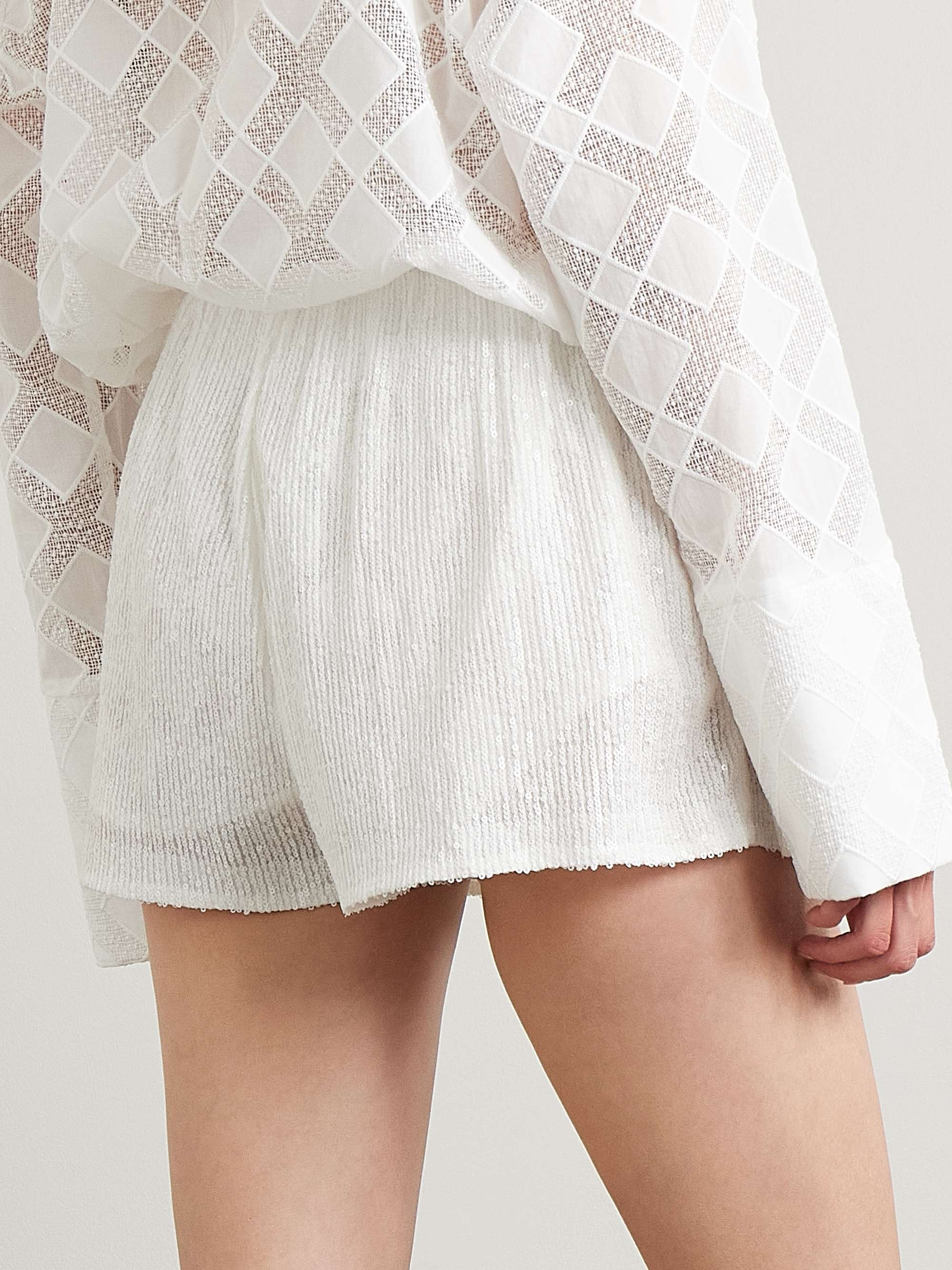 Boyfriend Elephant sequined stretch-mesh shorts view