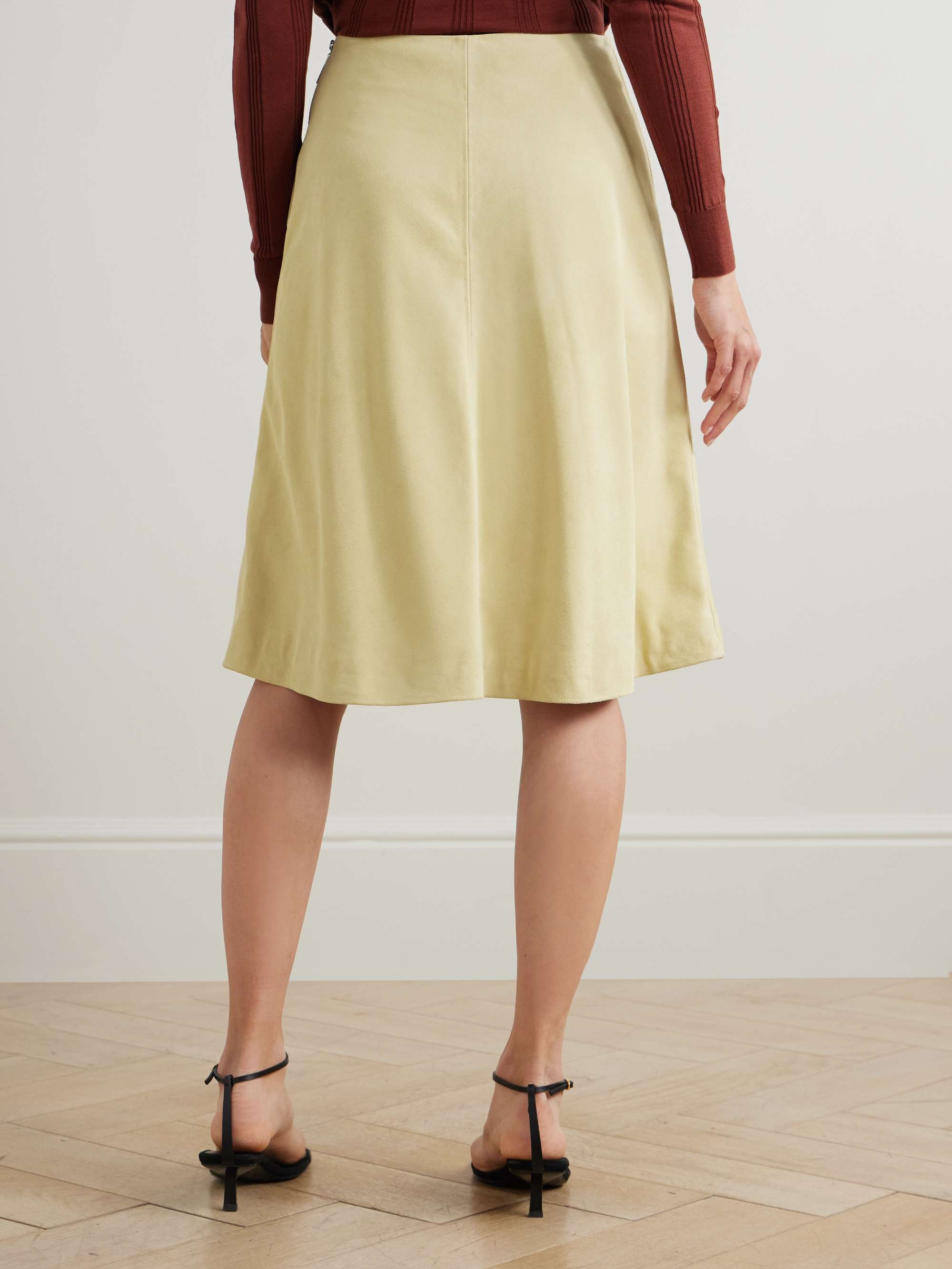 Dafne embellished suede midi skirt view