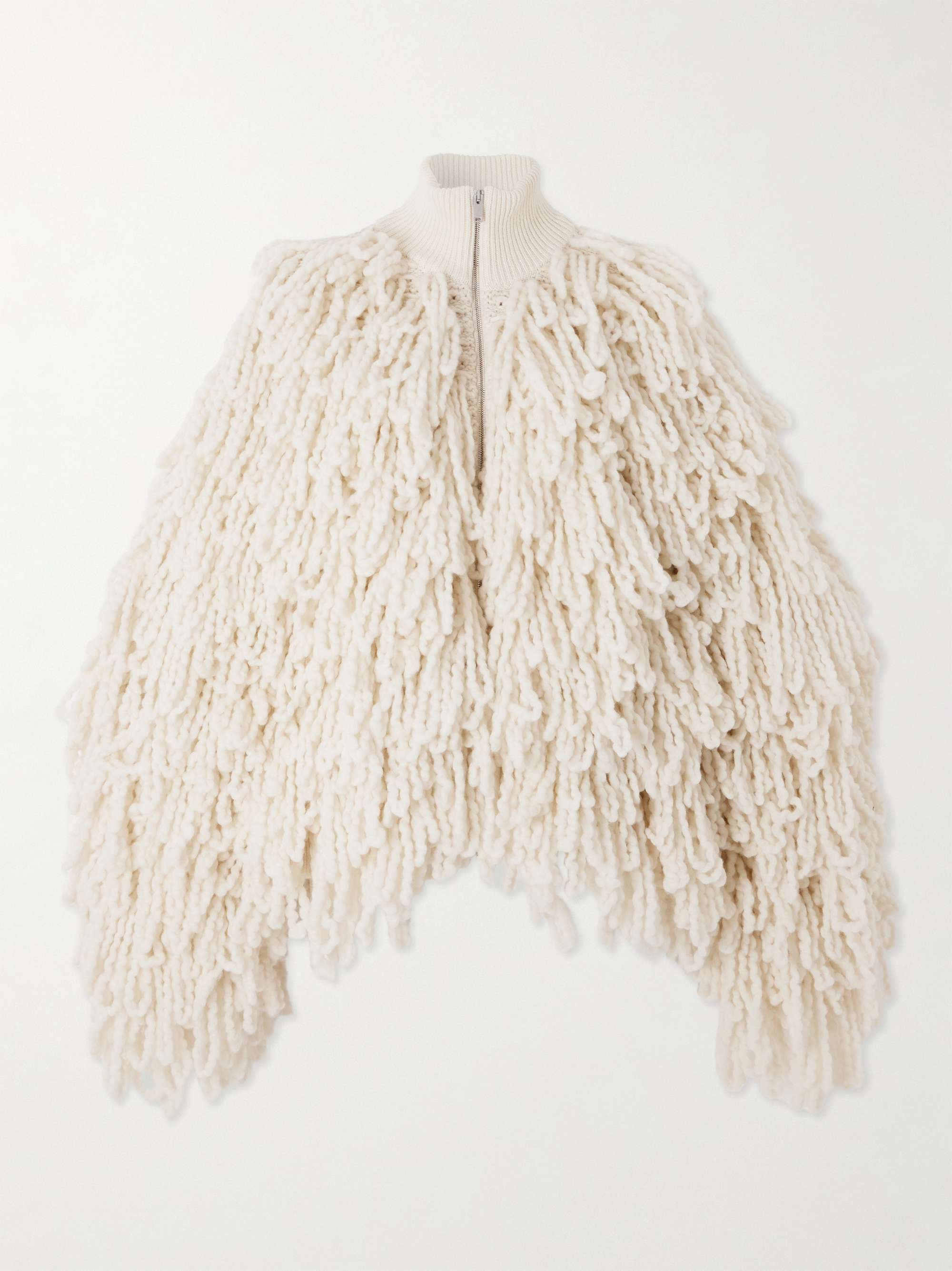 Fringed wool-blend jacket view