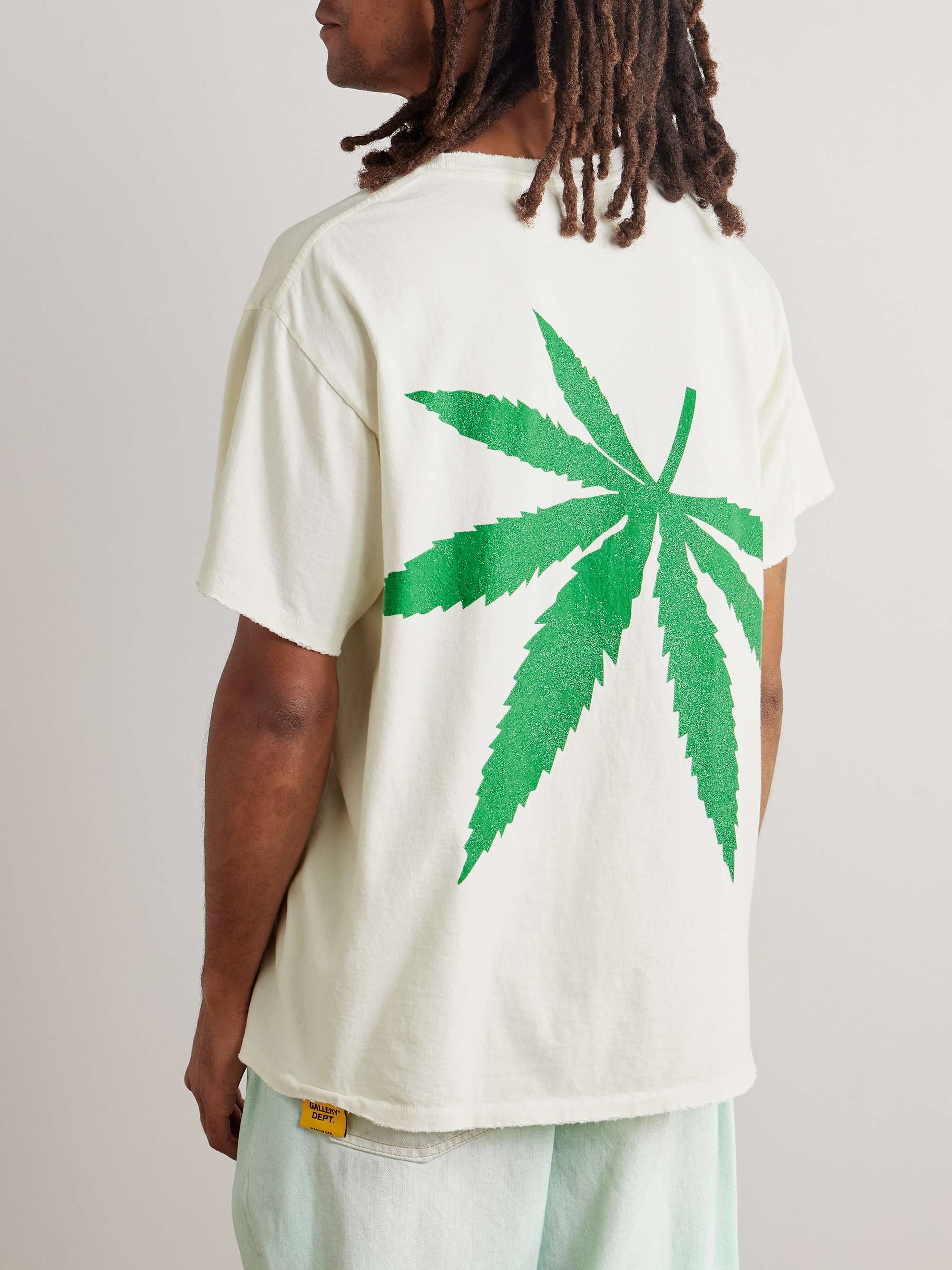 Weed Glittered Cotton-Jersey T-Shirt view