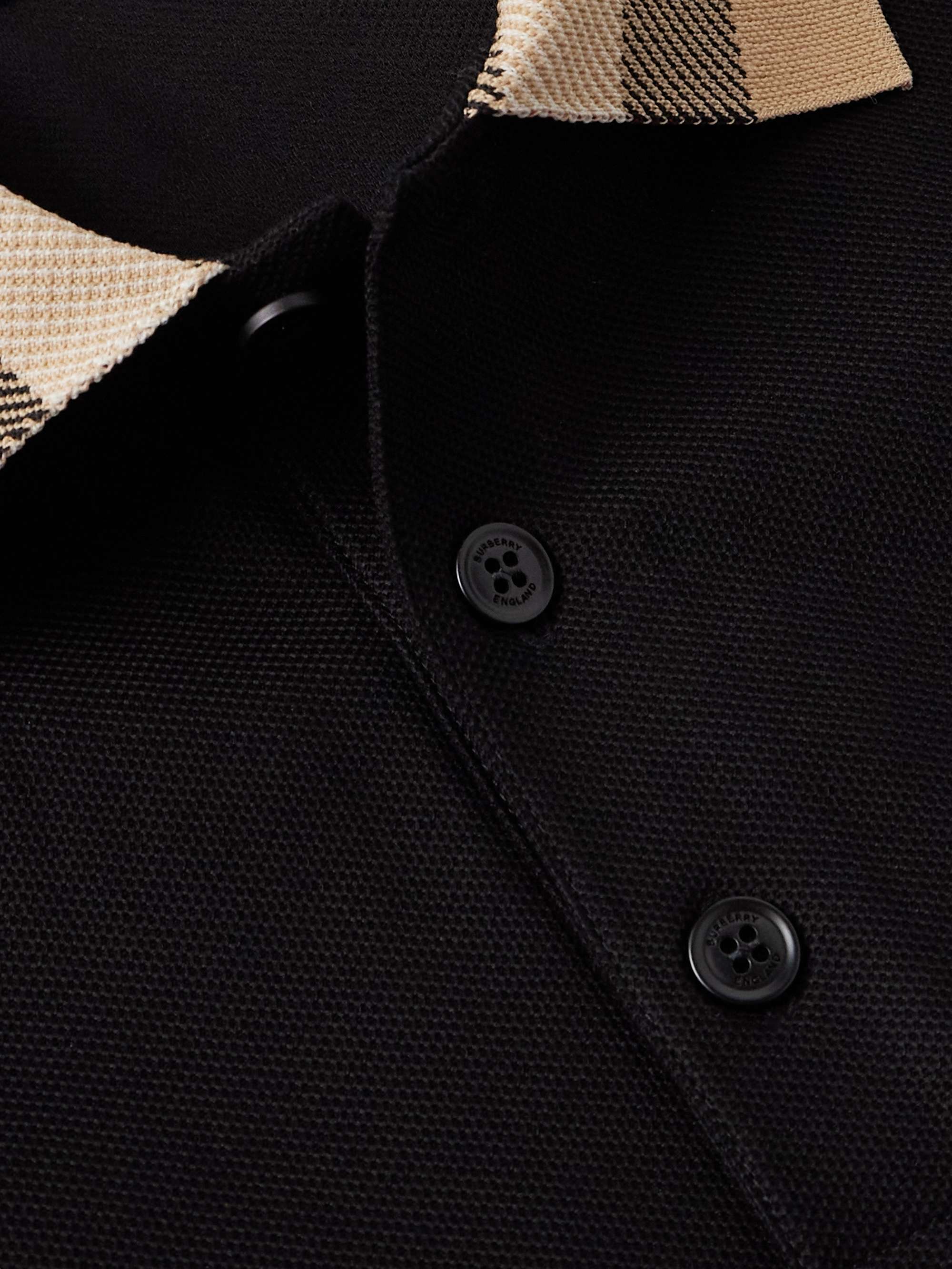 Checked Cotton-Piqué Polo Shirt view
