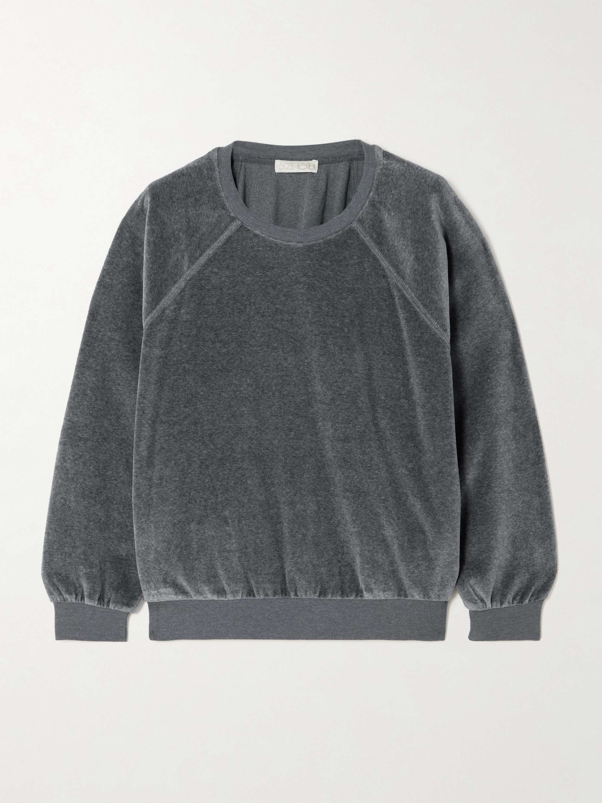 Cotton-blend velour sweater view