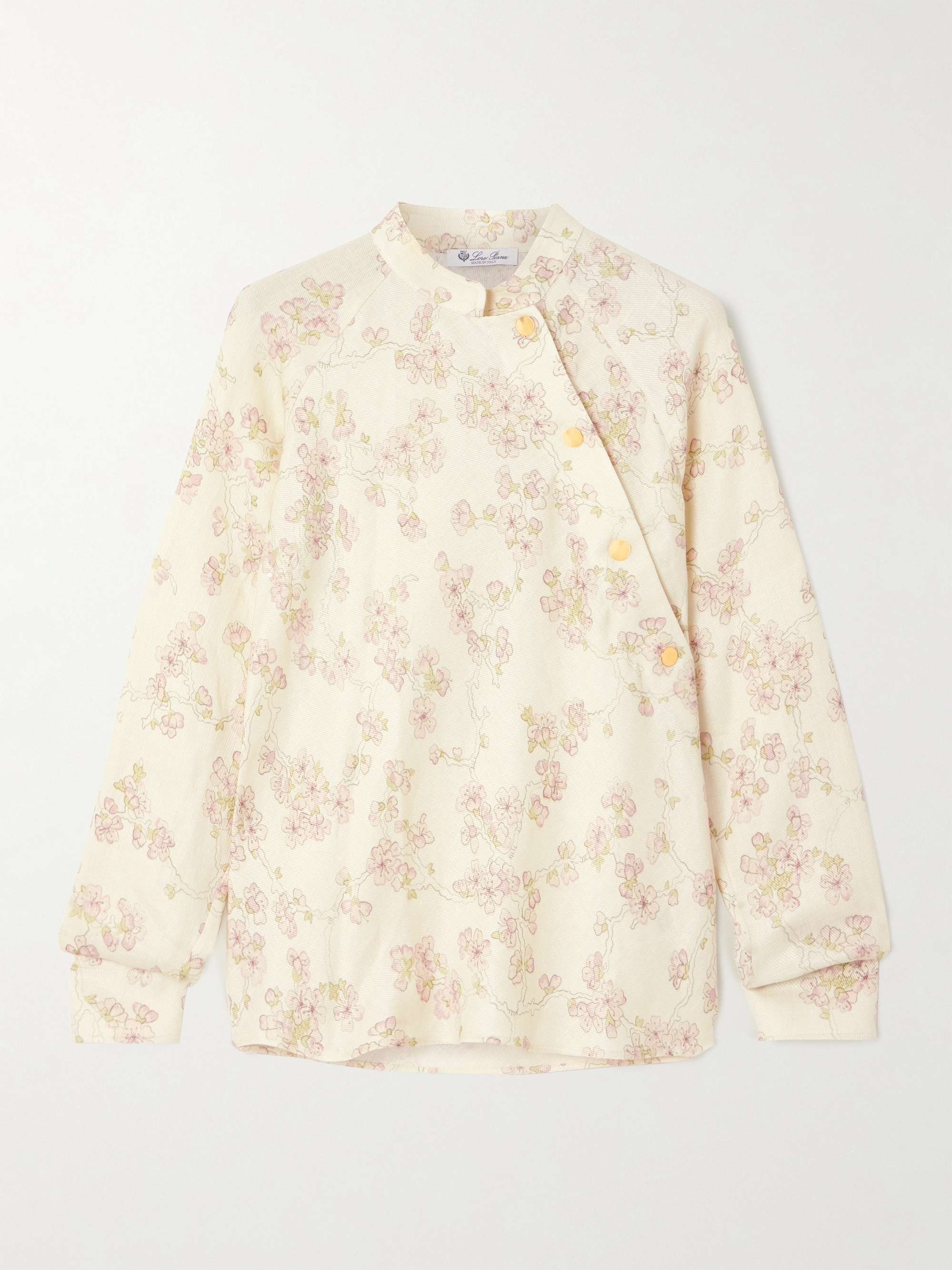 Klara floral-print linen and cotton-blend twill blouse view
