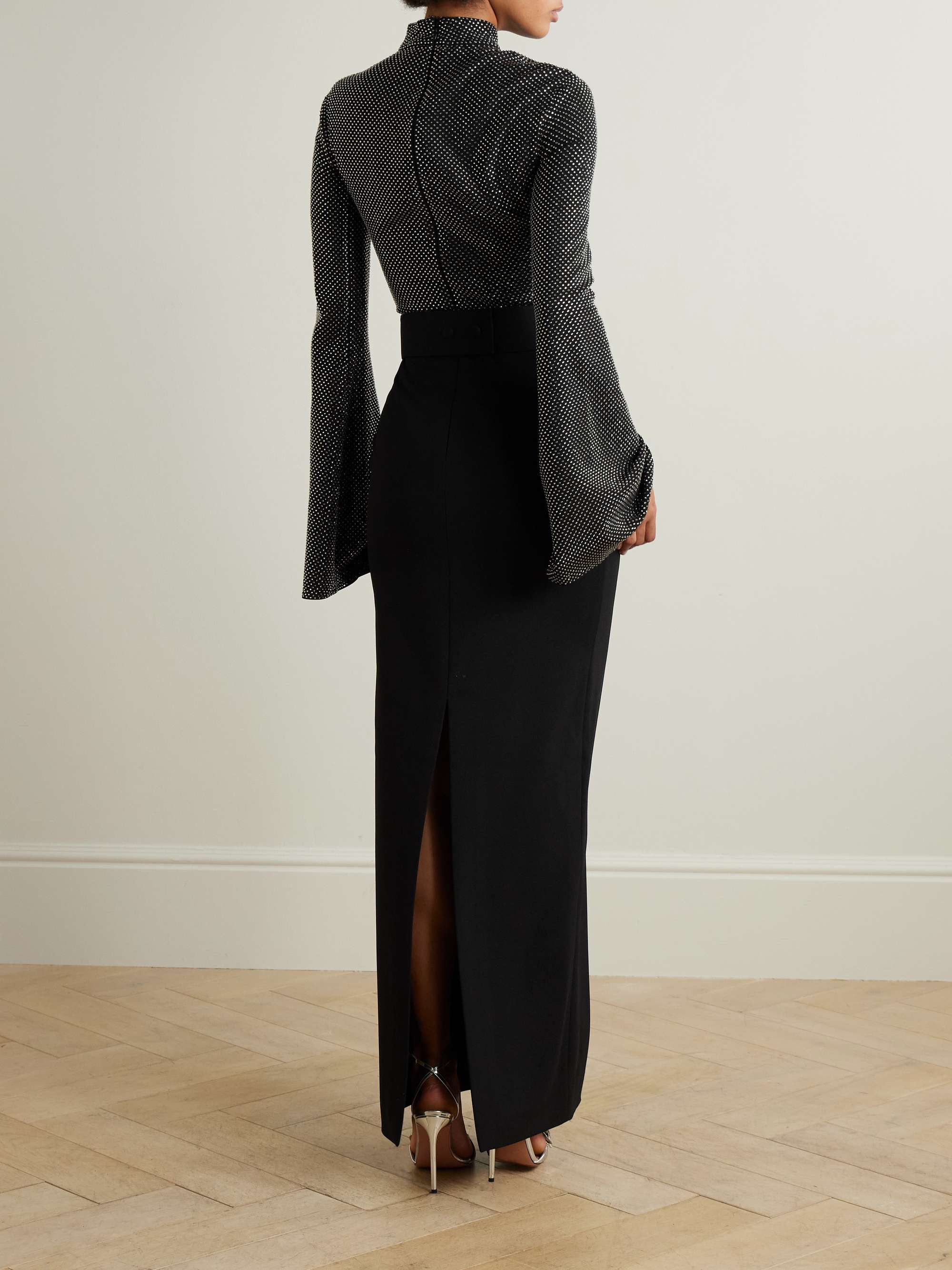 The Lolo crystal-embellished crepe gown view
