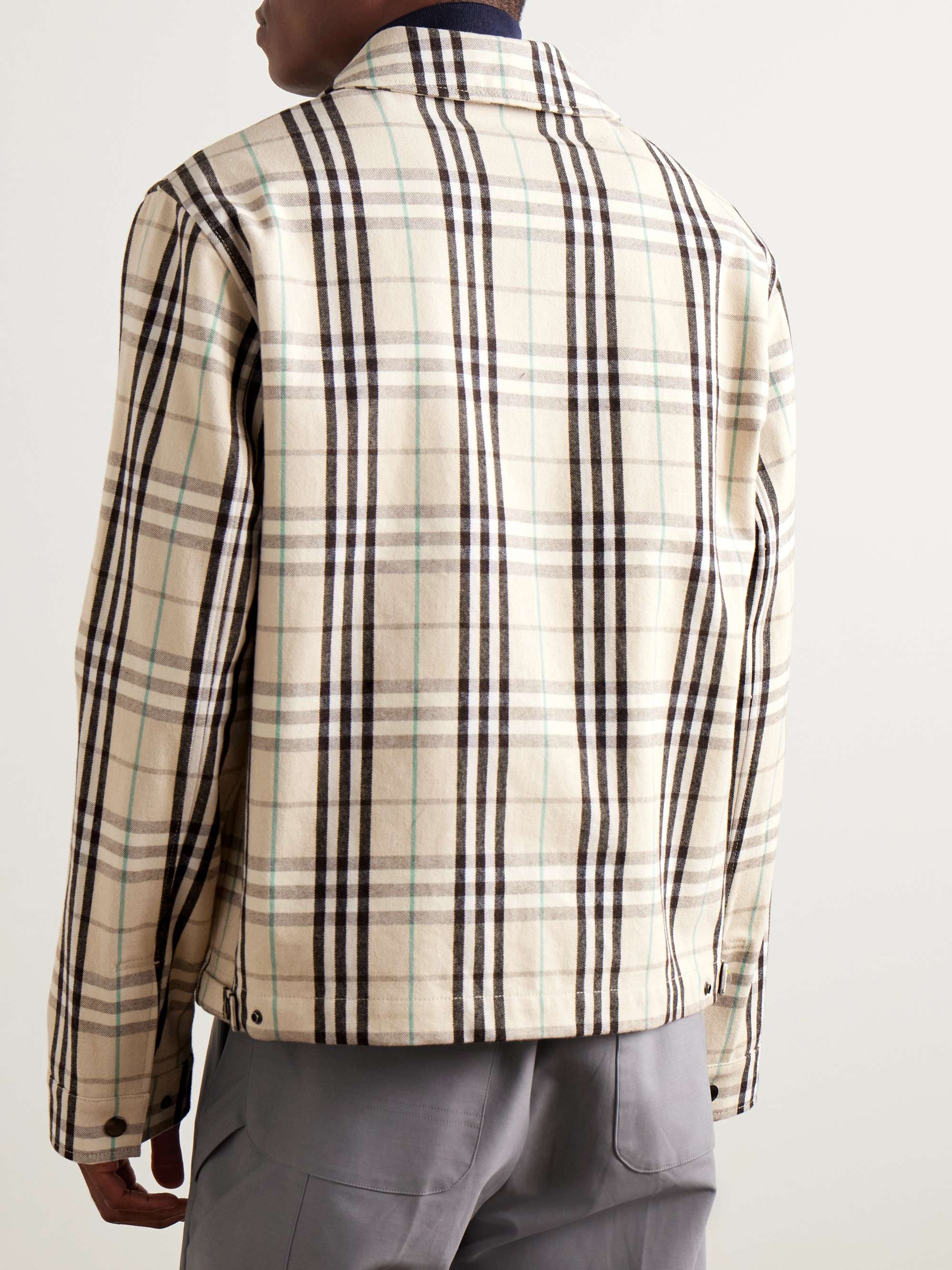 Checked Cotton-Flannel Harrington Jacket view