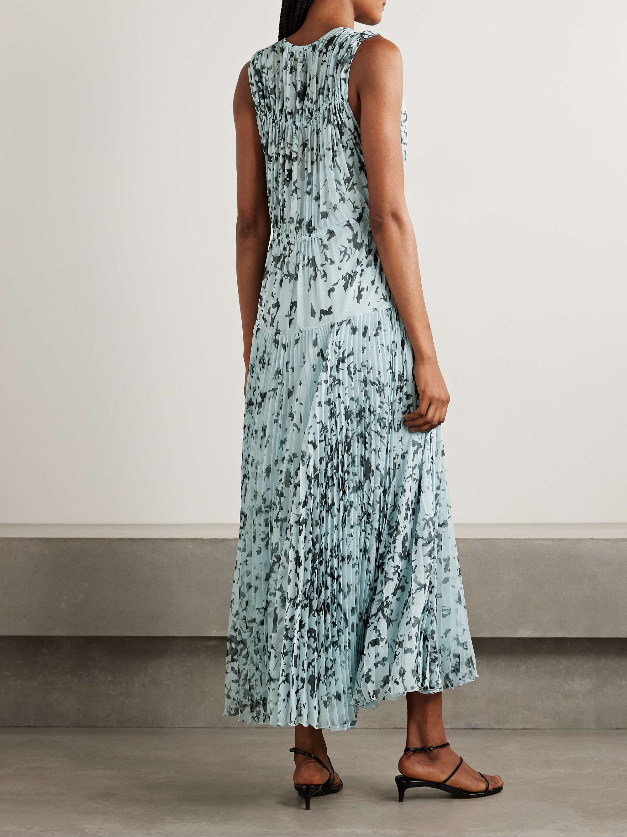 Pat pleated printed crepon maxi dress view
