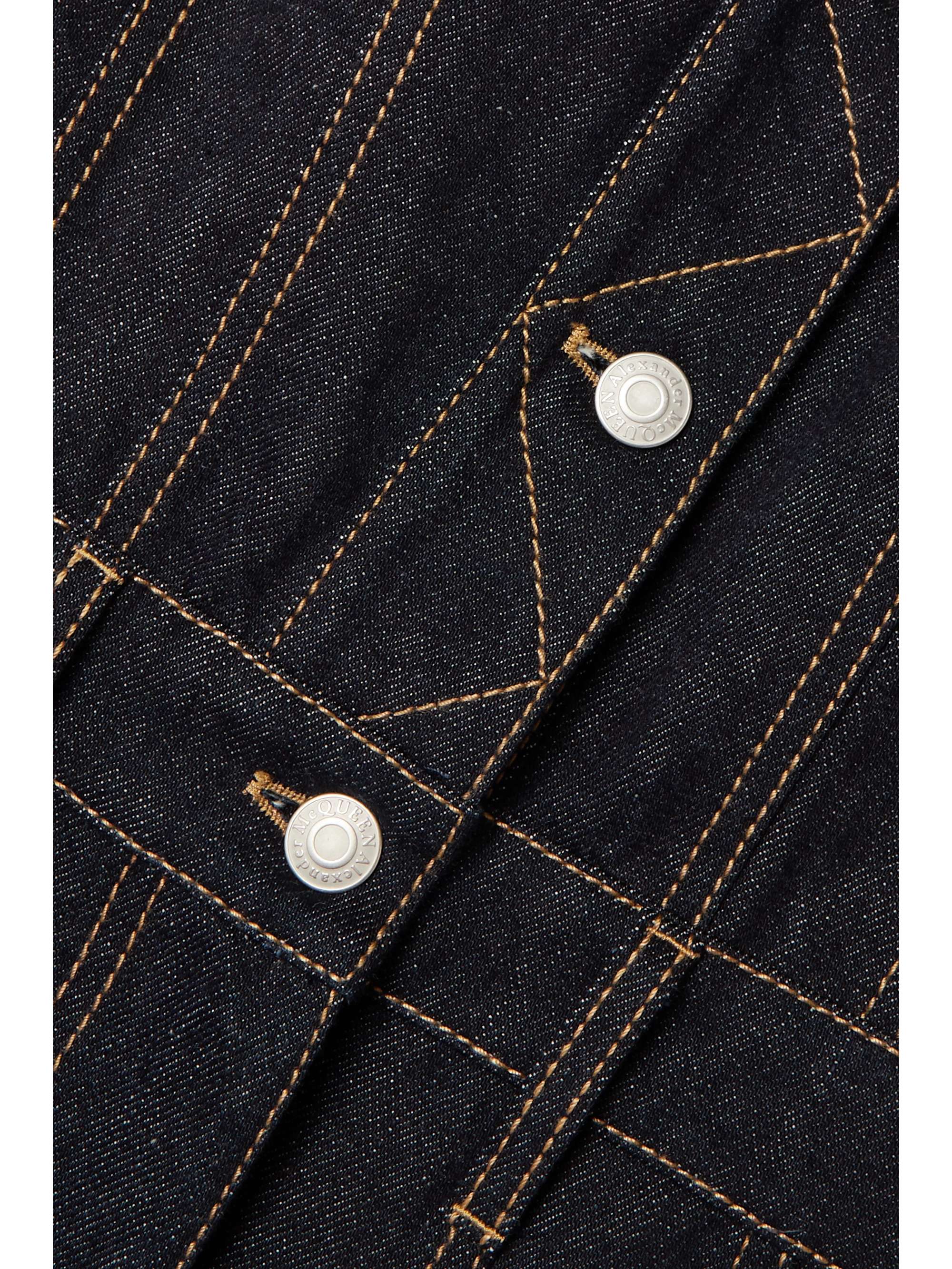 Topstitched denim midi dress view