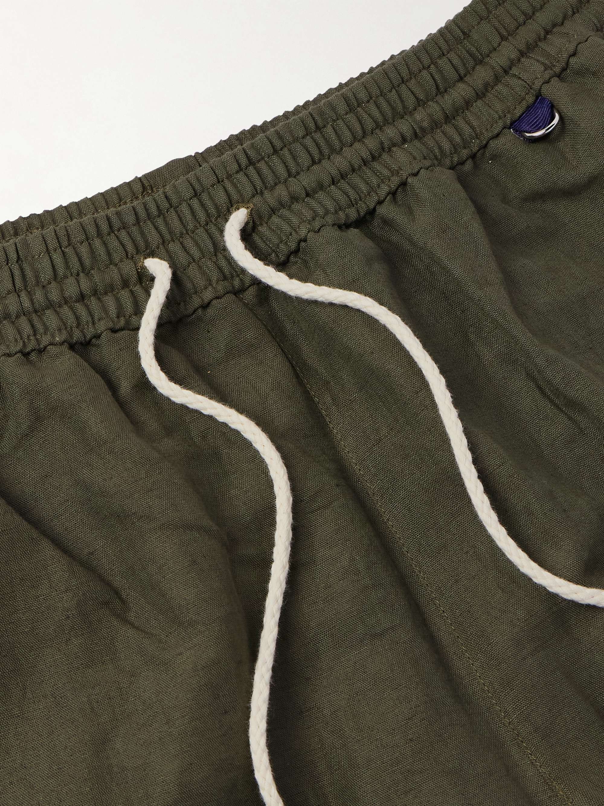 Straight-Leg Mid-Length Linen Swim Shorts view