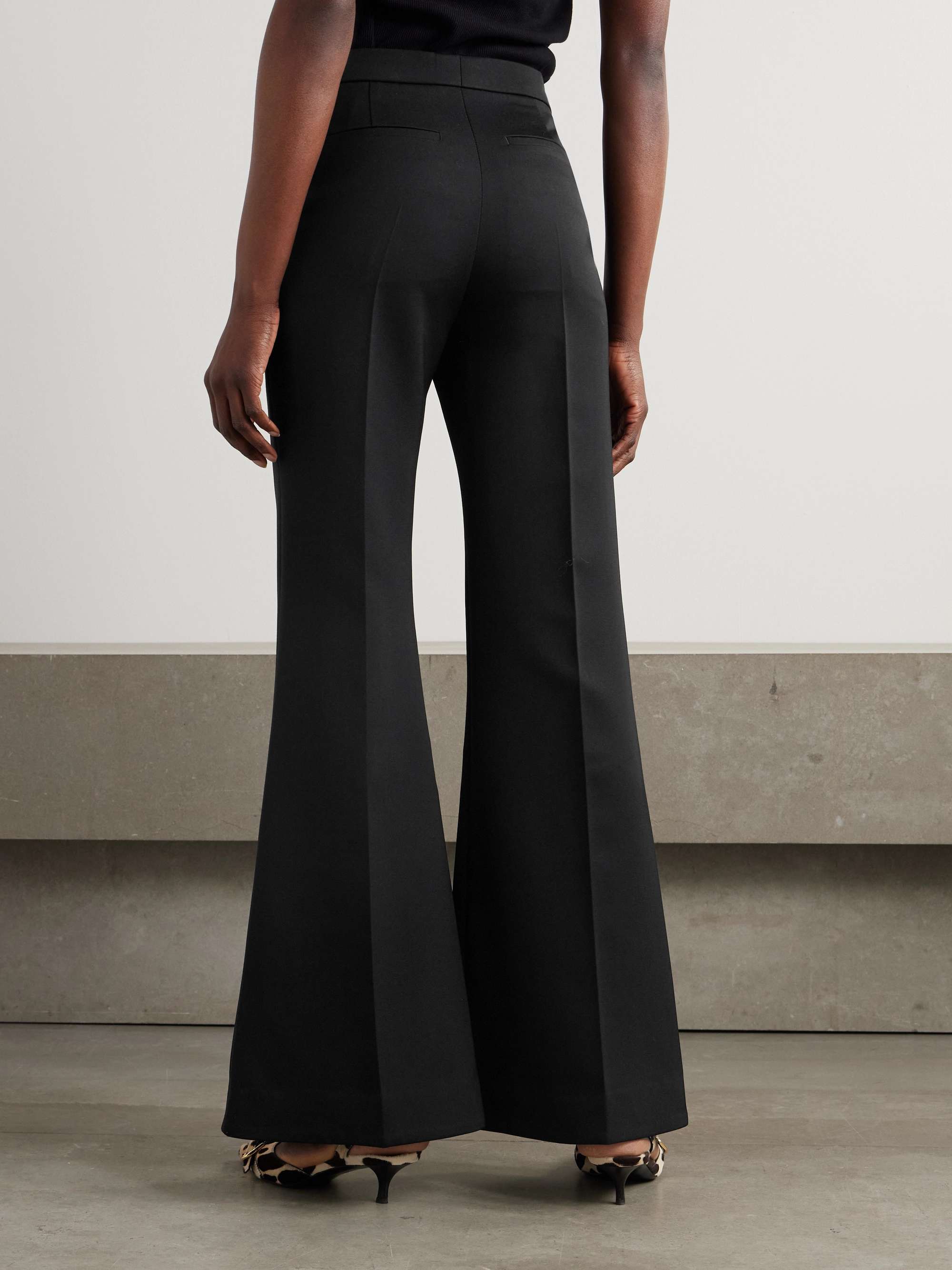 Wool-twill flared pants view