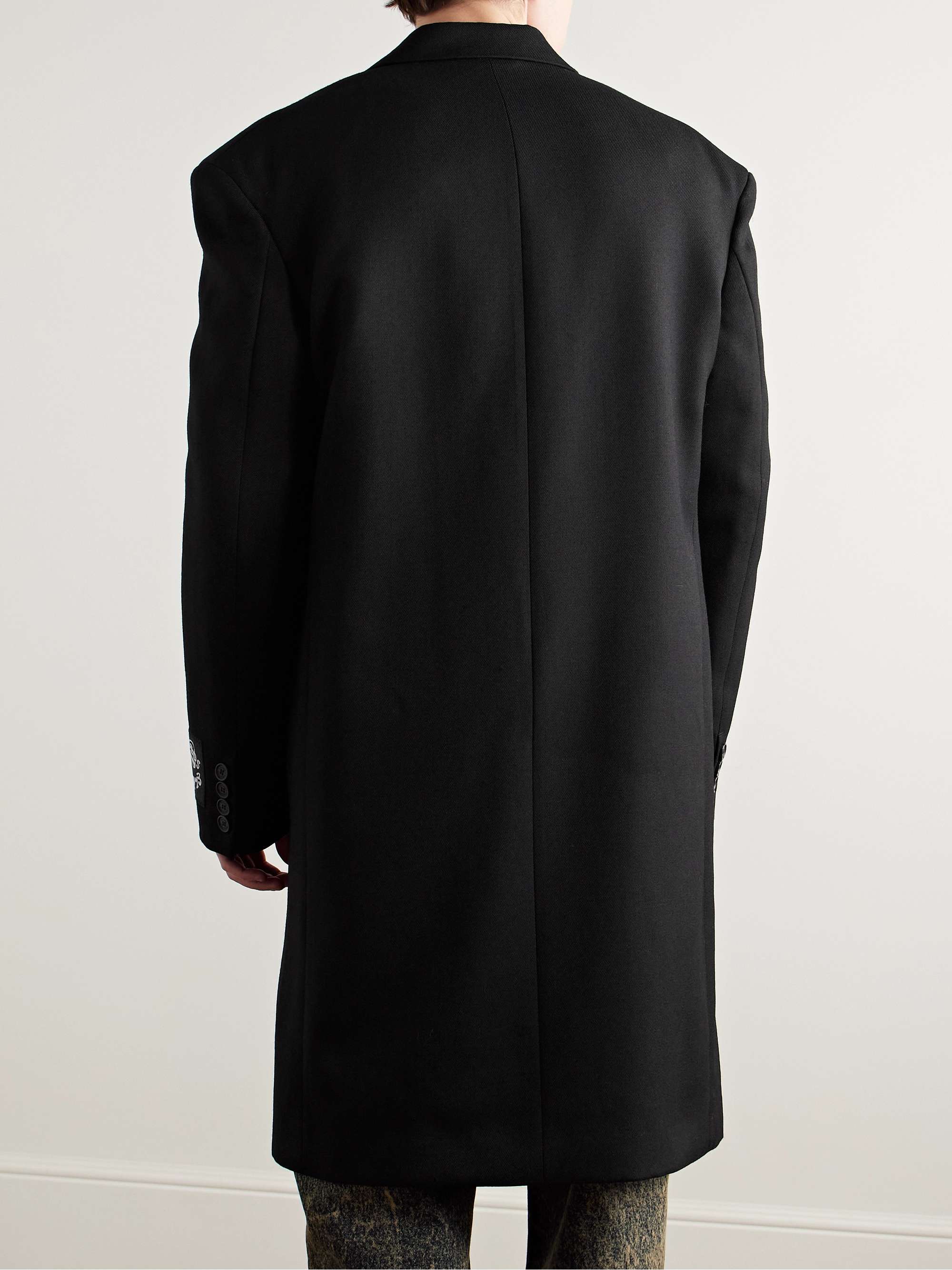 Oversized Logo-Appliquéd Wool-Twill Blazer view
