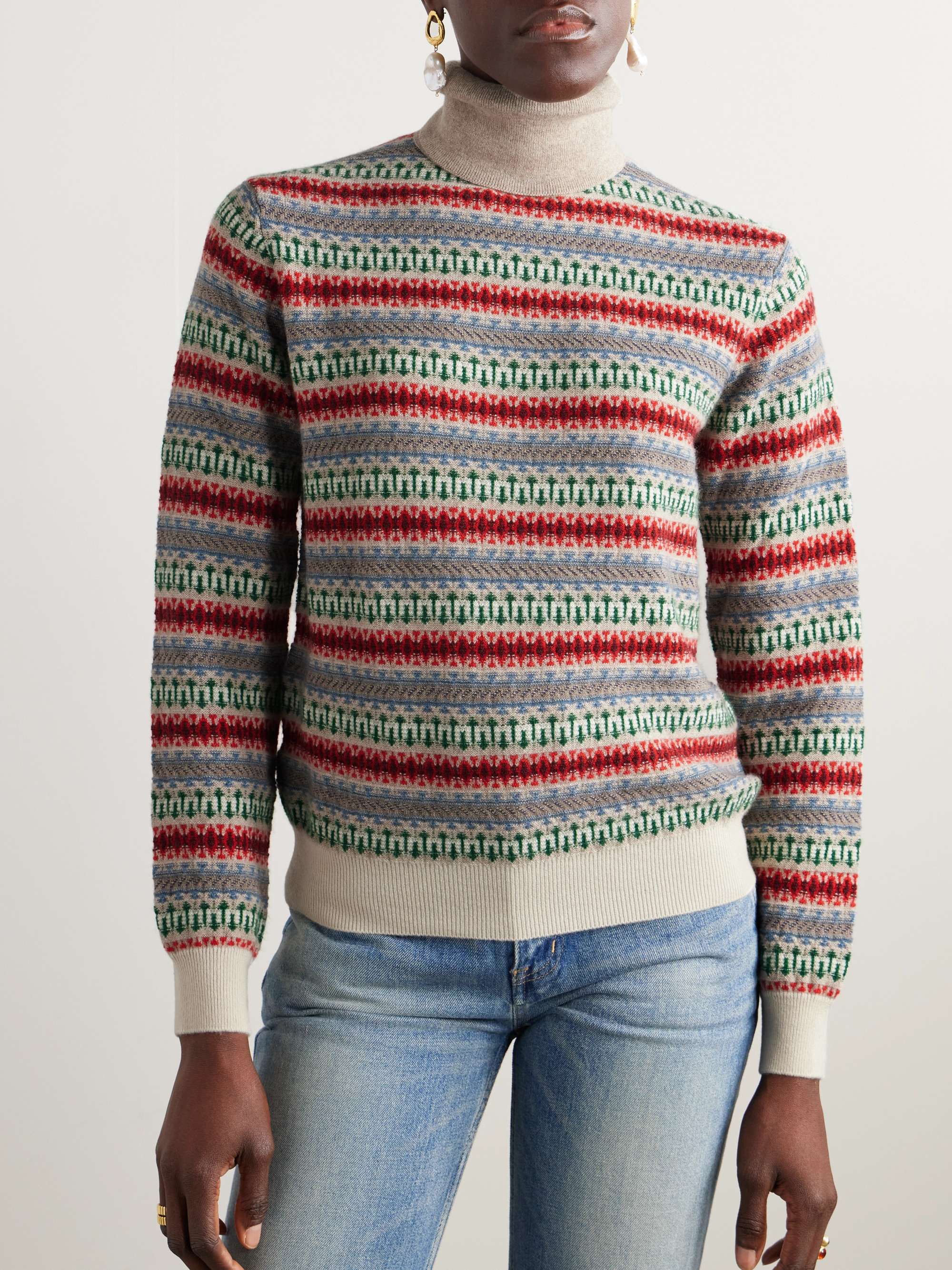 Holiday Noel Fair Isle cashmere-jacquard turtleneck sweater view