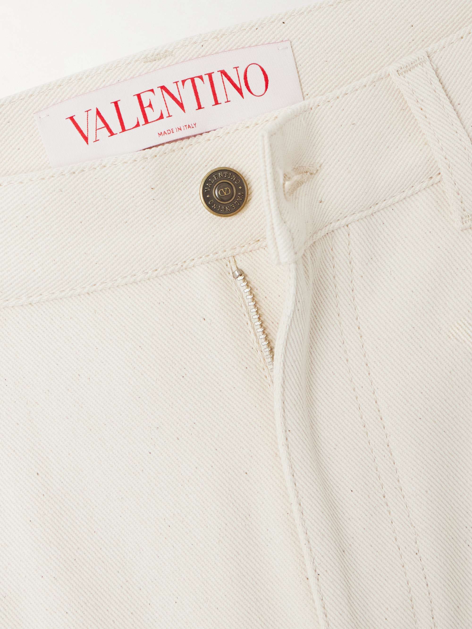 Embroidered high-rise straight-leg jeans view