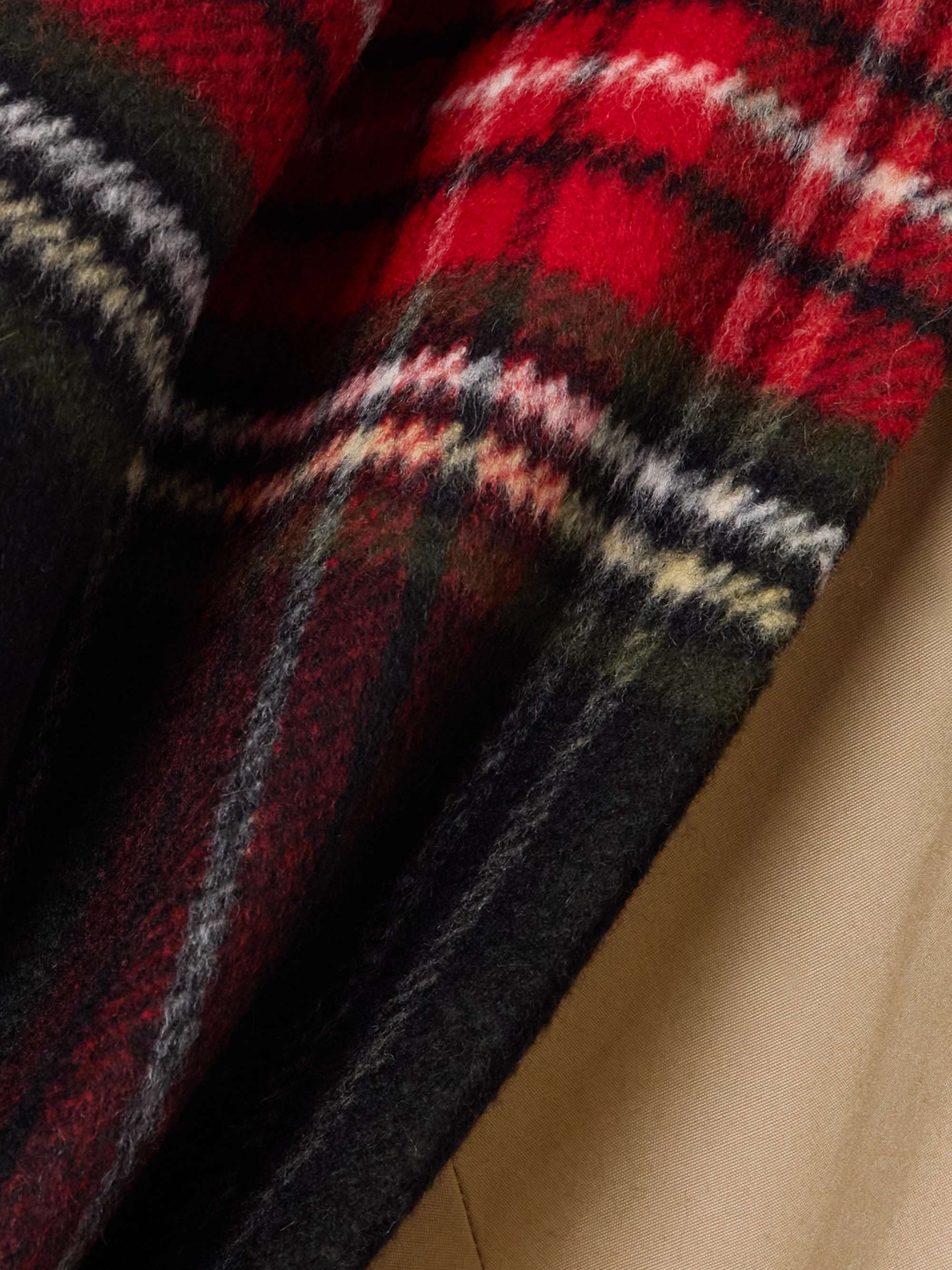 Oversized checked scarf-detailed cotton-gabardine coat view