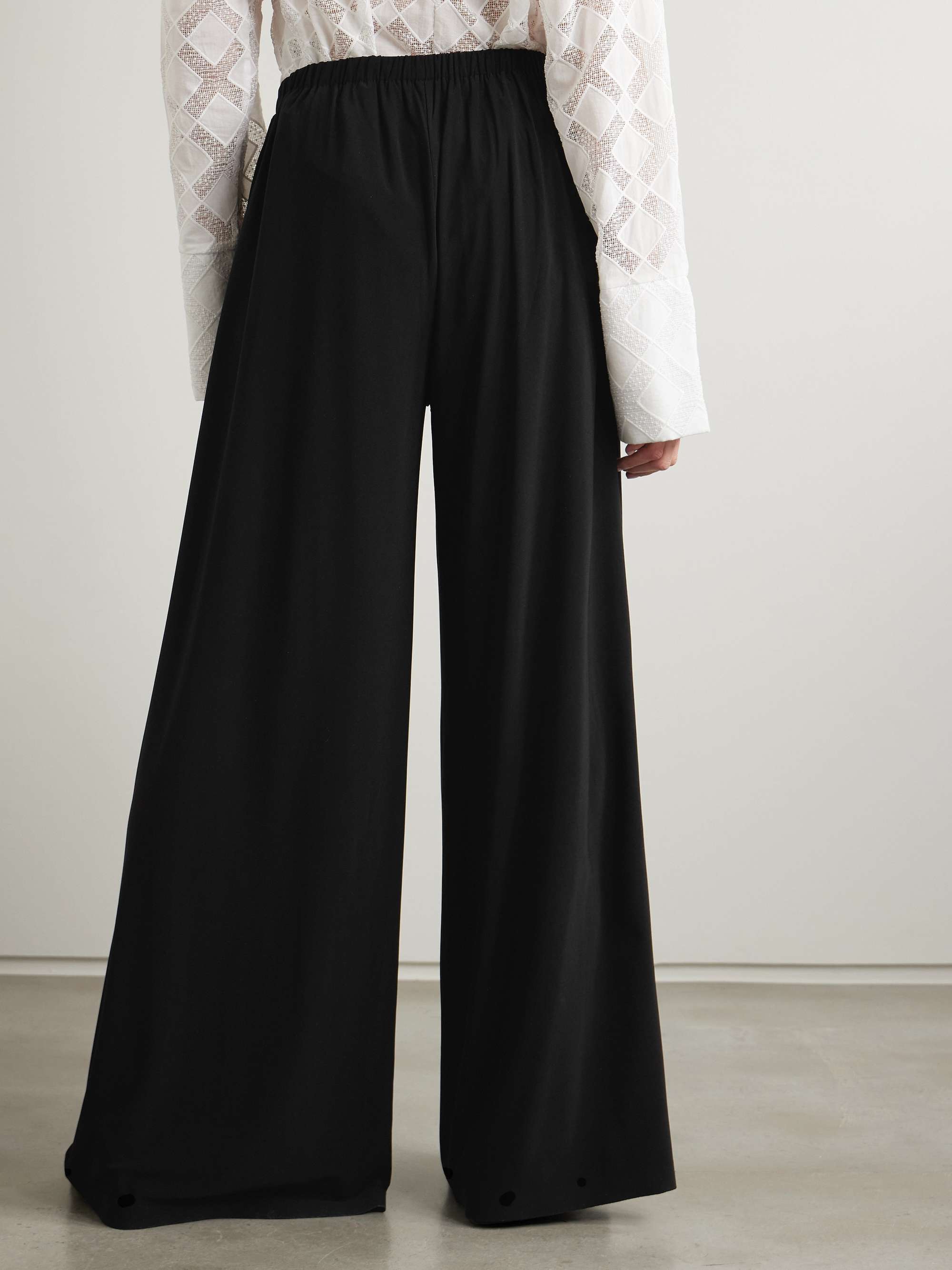 Pleated stretch-jersey wide-leg pants view