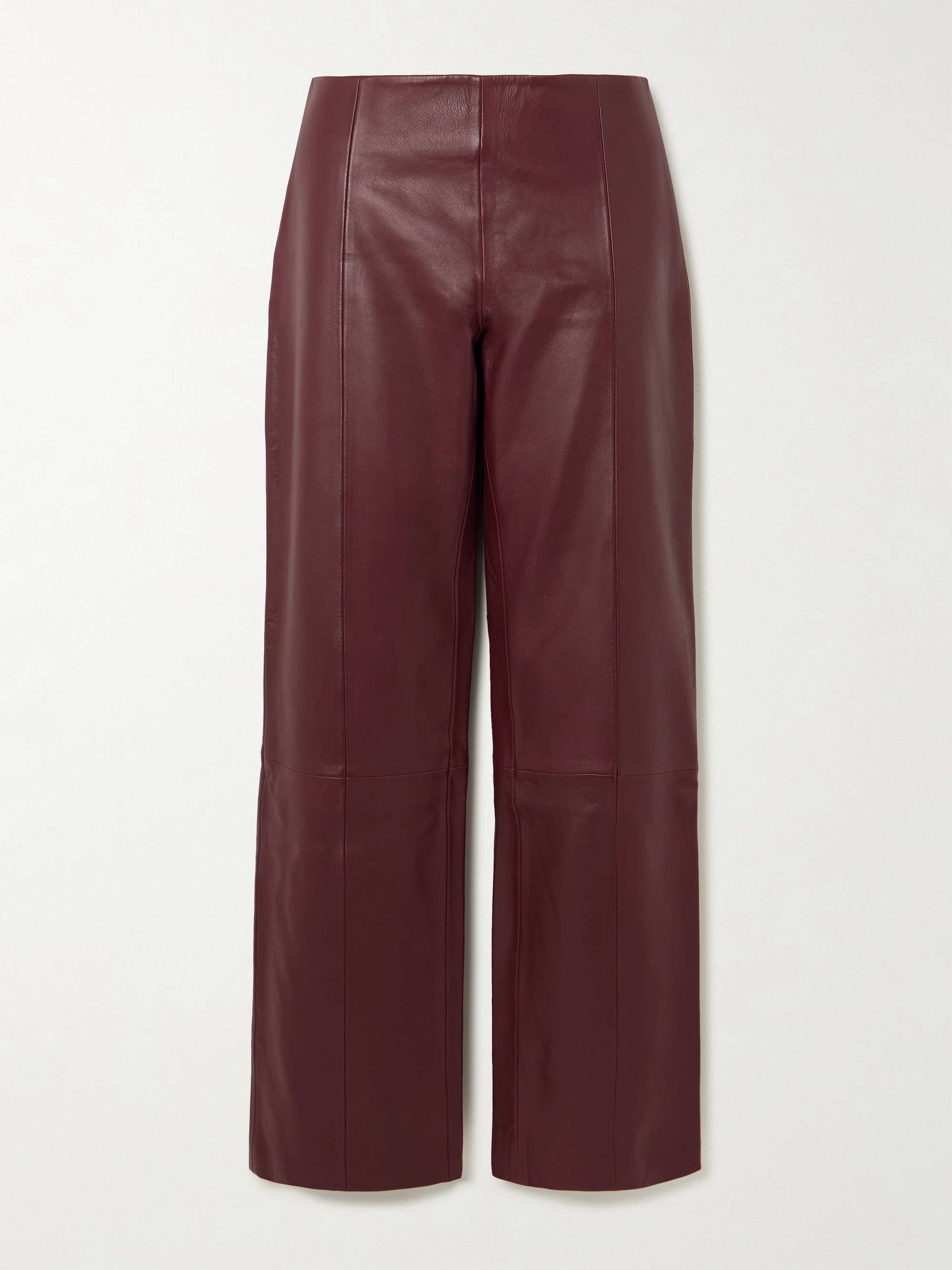 Leather straight-leg pants view