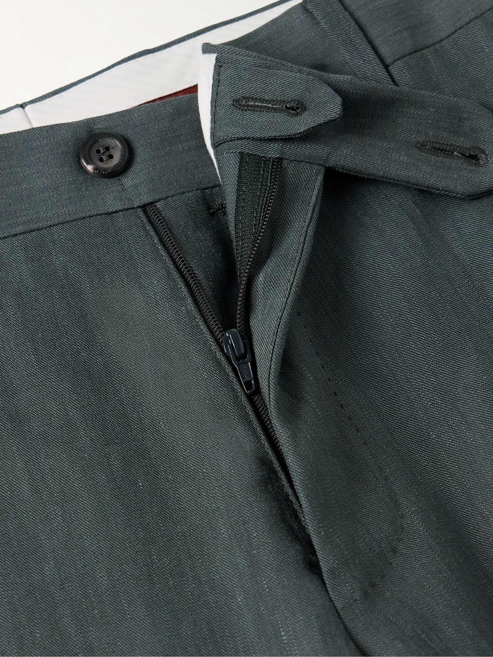 Slim-Fit Linen and Wool-Blend Suit Trousers view