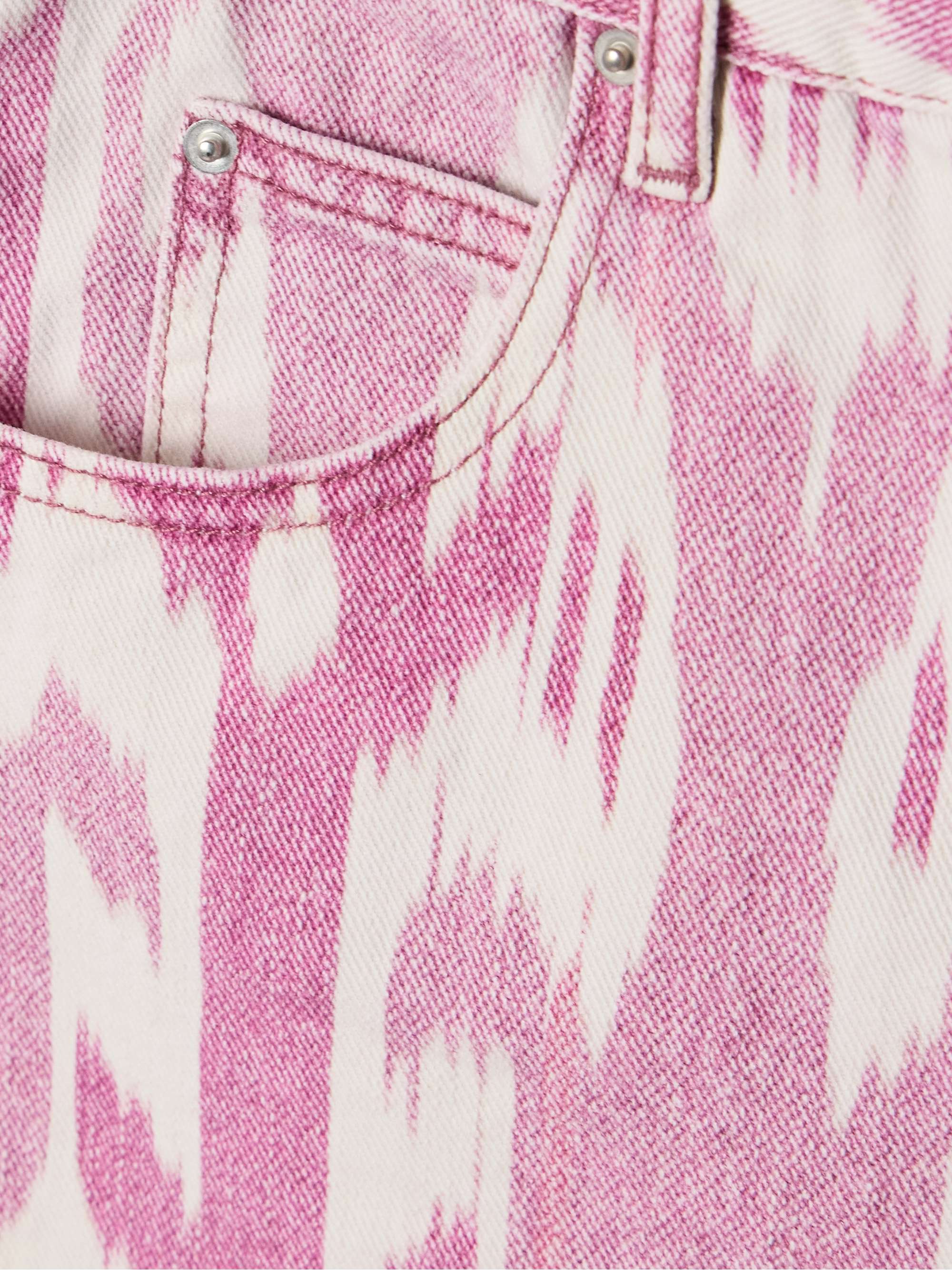 Lesia frayed printed denim shorts view