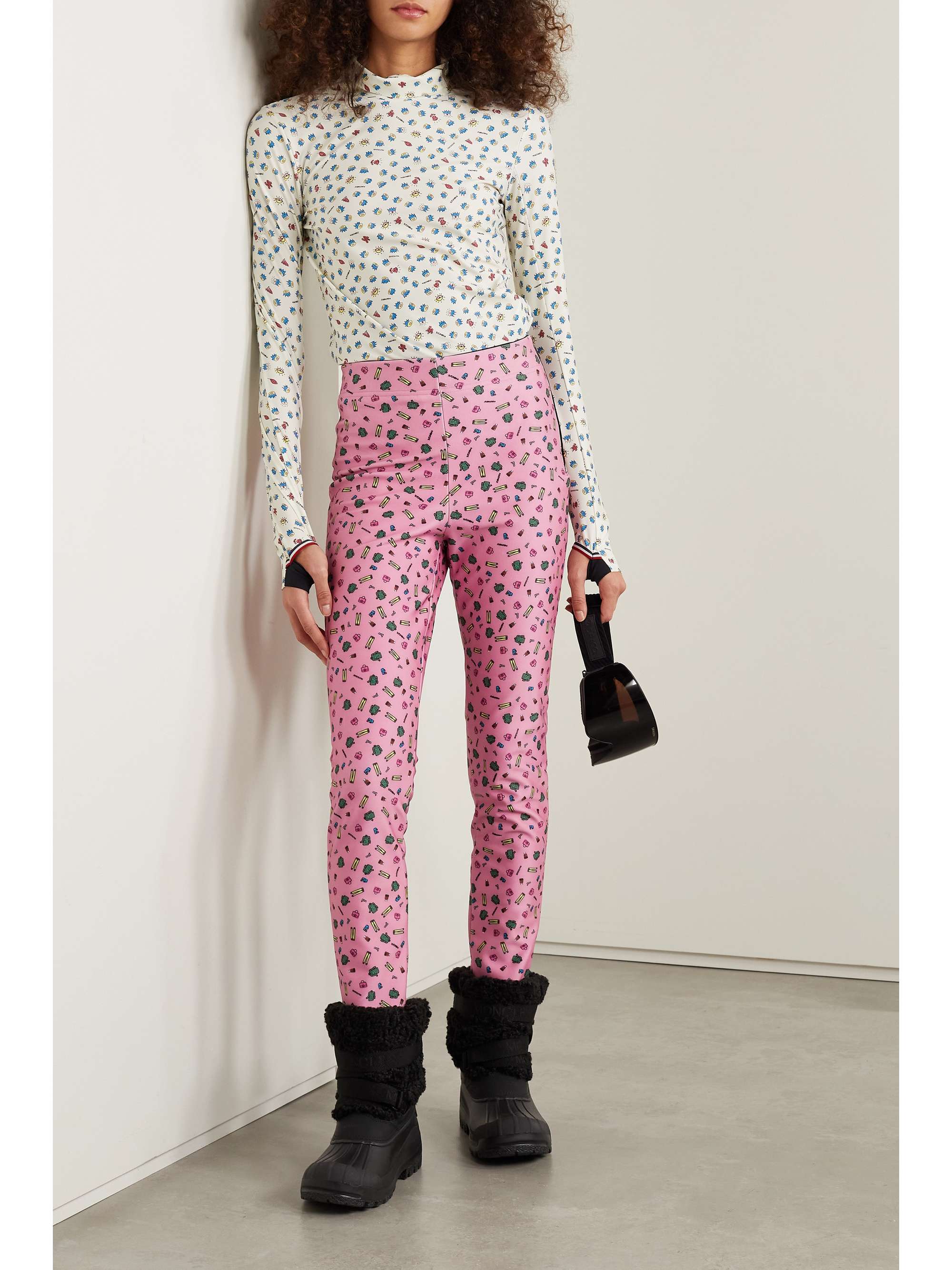 + 3 Moncler Grenoble printed stretch-jersey stirrup pants view