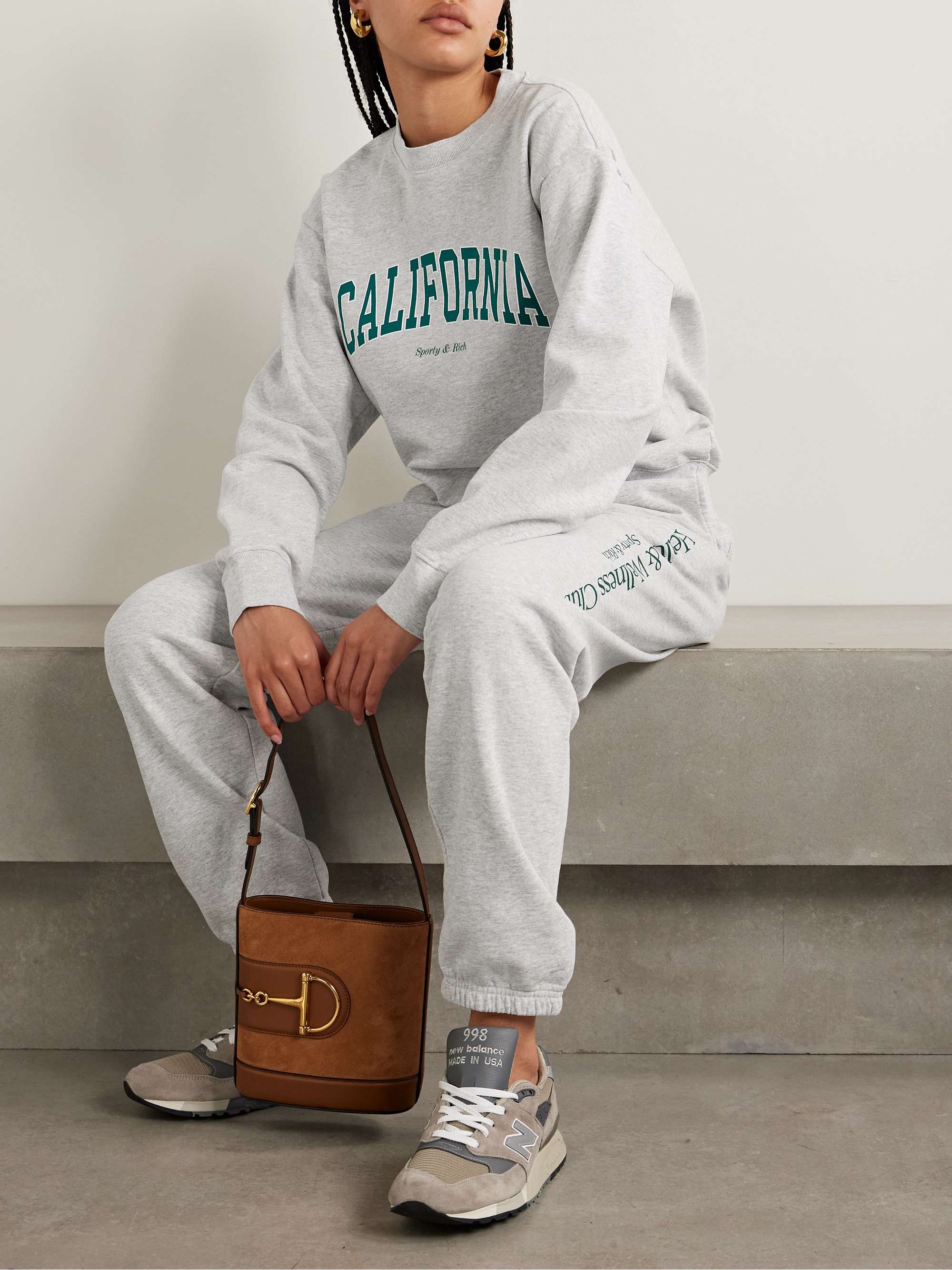 Printed cotton-blend jersey sweatshirt view