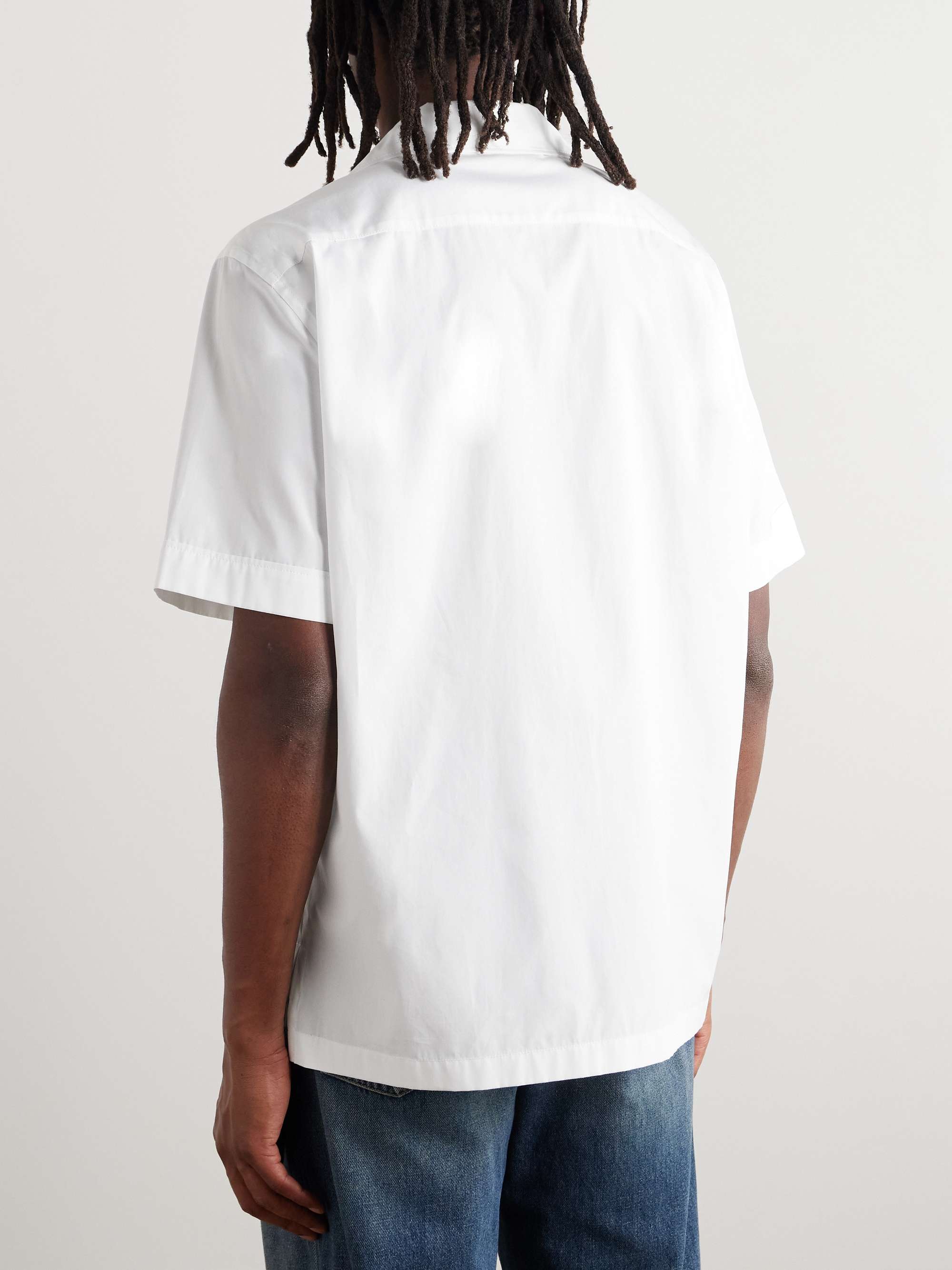 Camp-Collar Logo-Embroidered Cotton-Poplin Shirt view