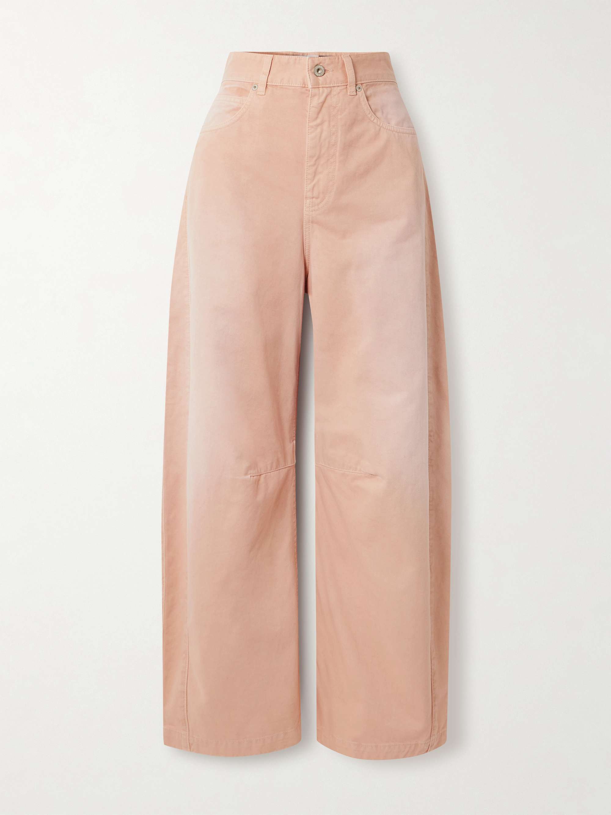 + Paula's Ibiza paneled mid-rise barrel-leg jeans view
