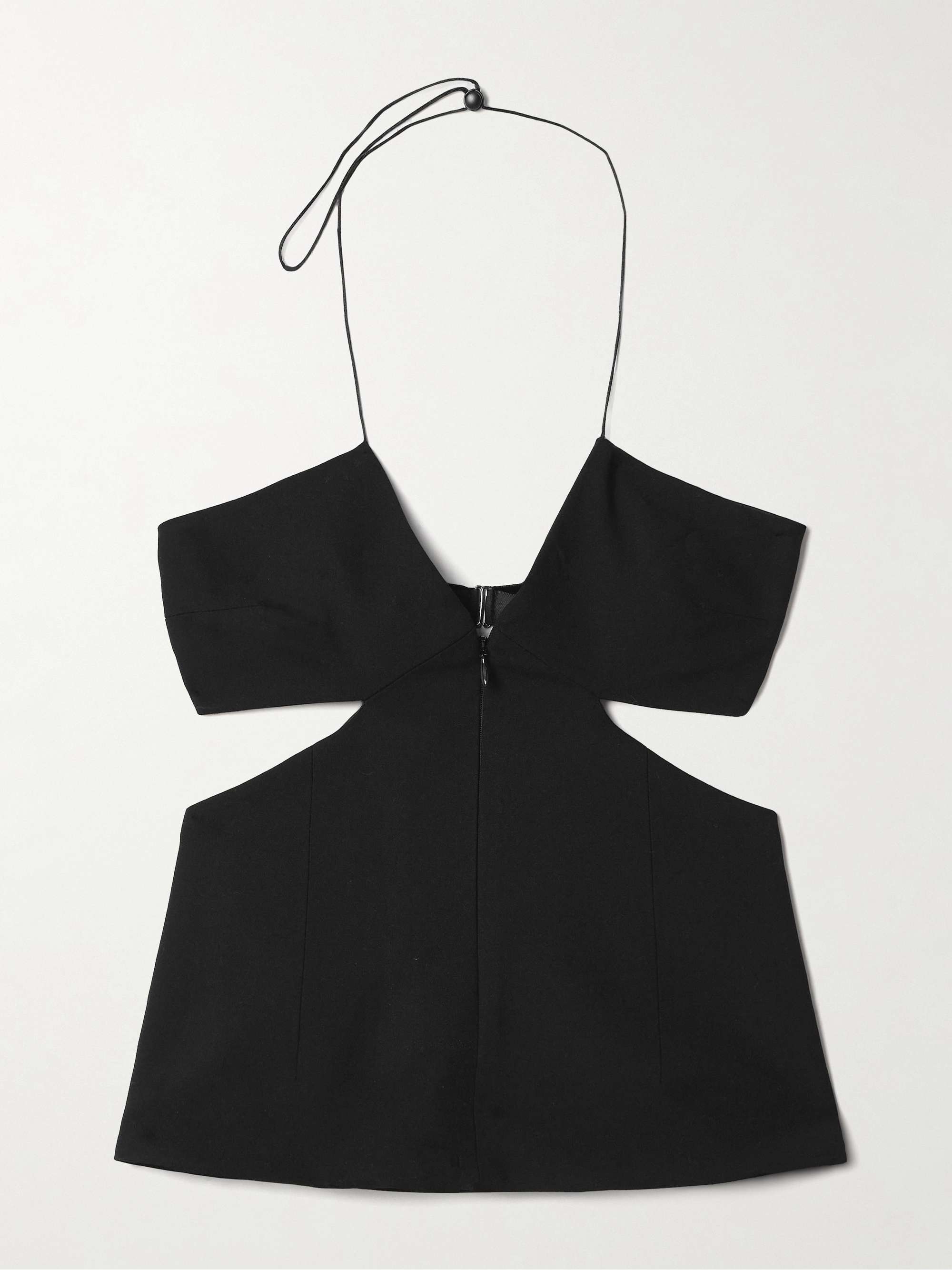 Capote cutout wool-blend and satin halterneck top view