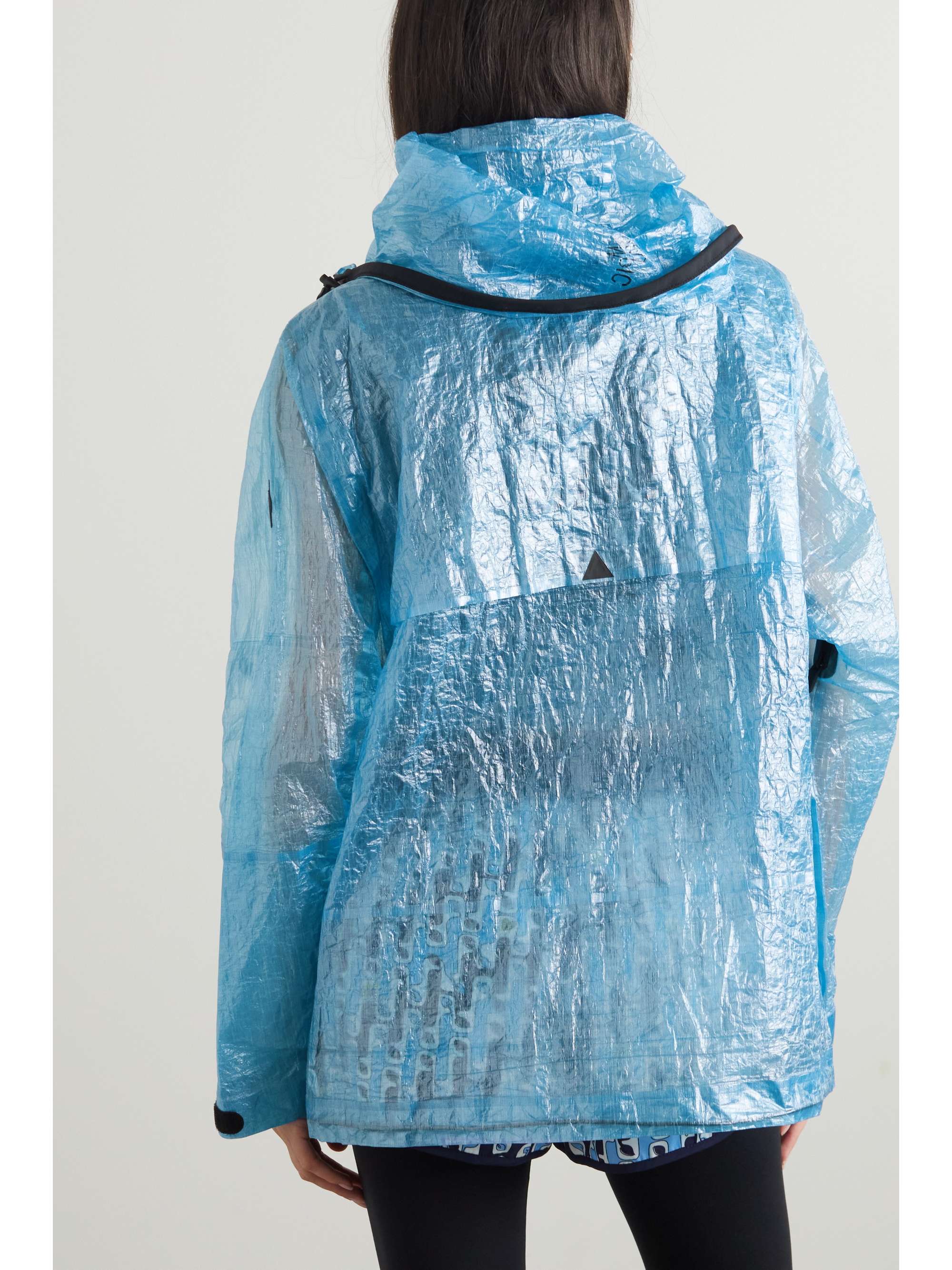 Landry hooded printed crinkled-PVC jacket view
