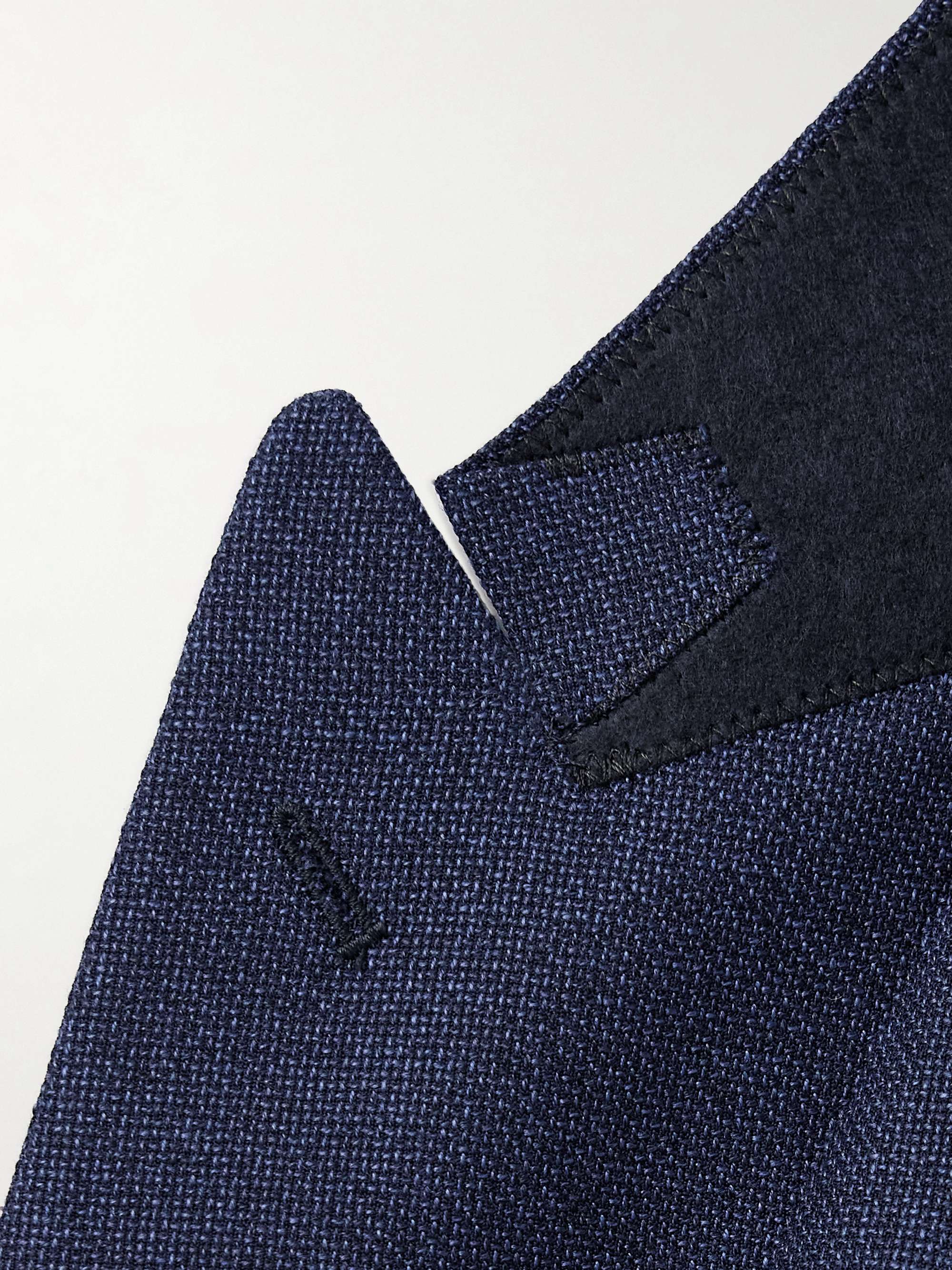 Double-Breasted Wool-Piqué Suit Jacket view