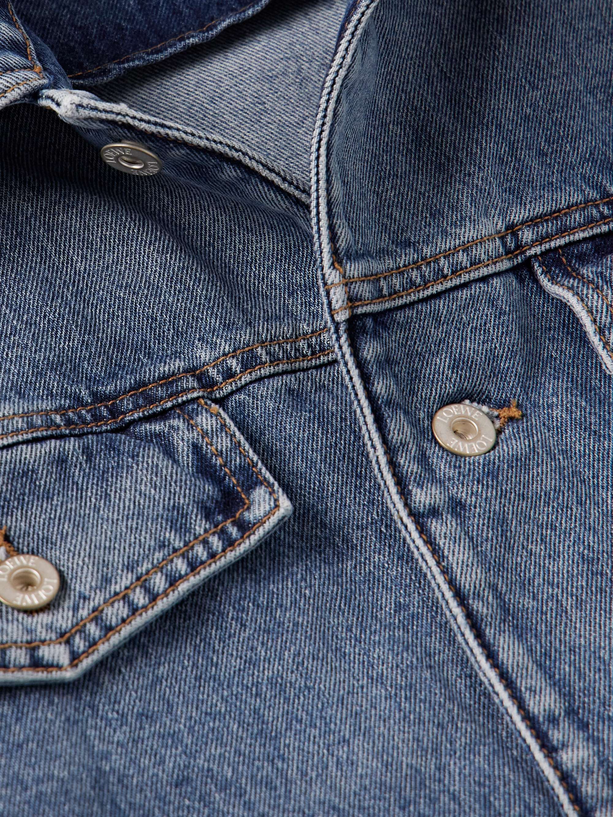 Leather-Panelled Denim Jacket view