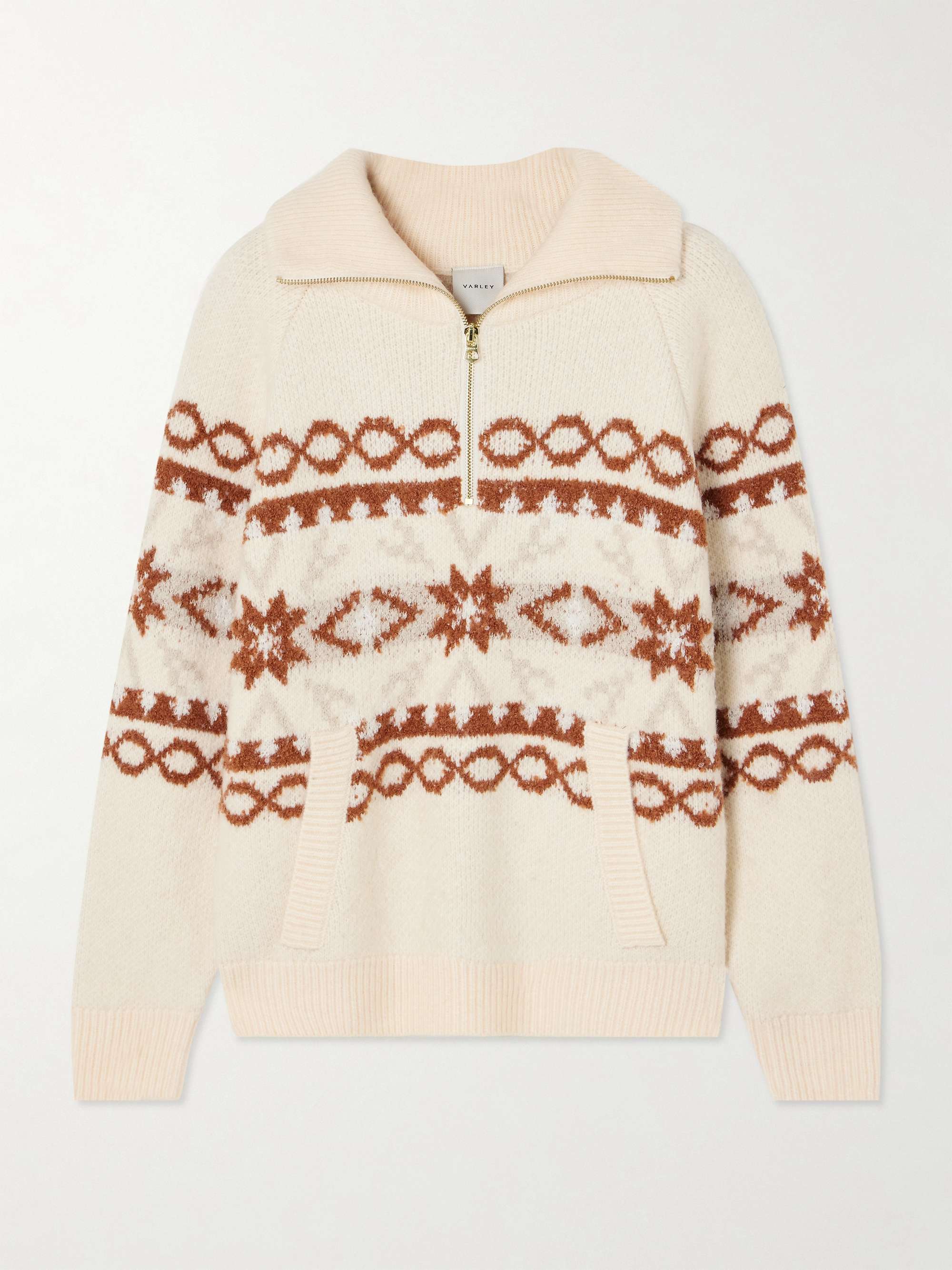 Cai Fair Isle intarsia-knit half-zip sweater view