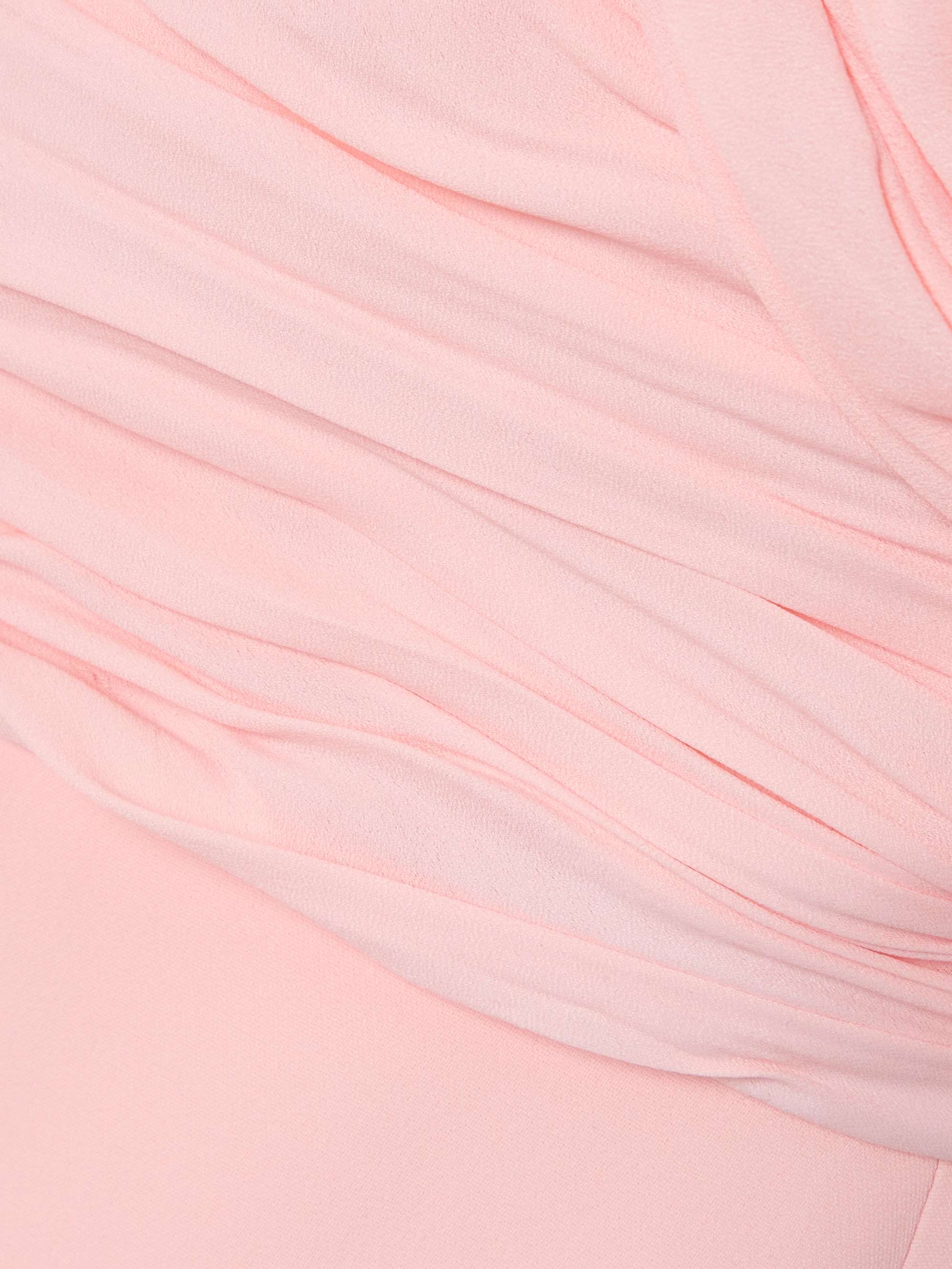 Cold-shoulder gathered crepe gown view