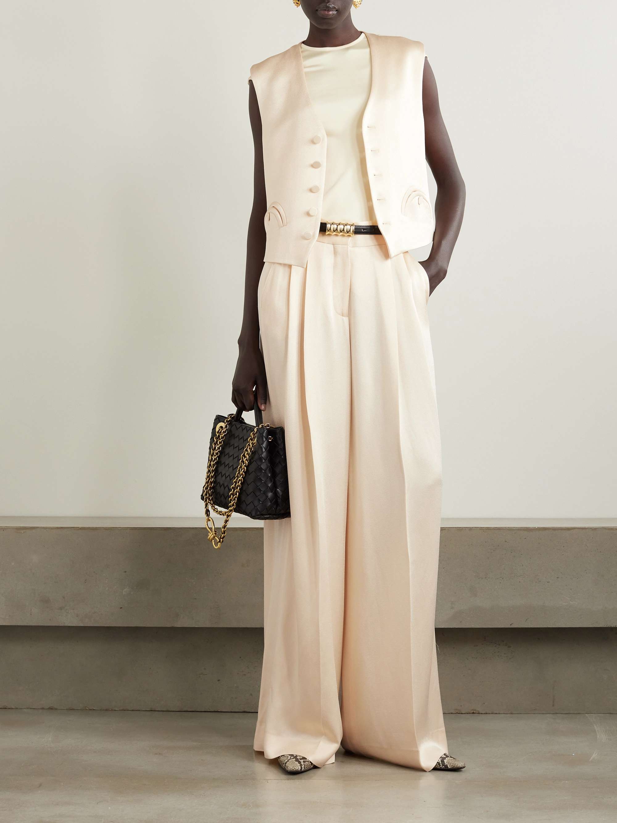 Husi satin-crepe wide-leg pants view