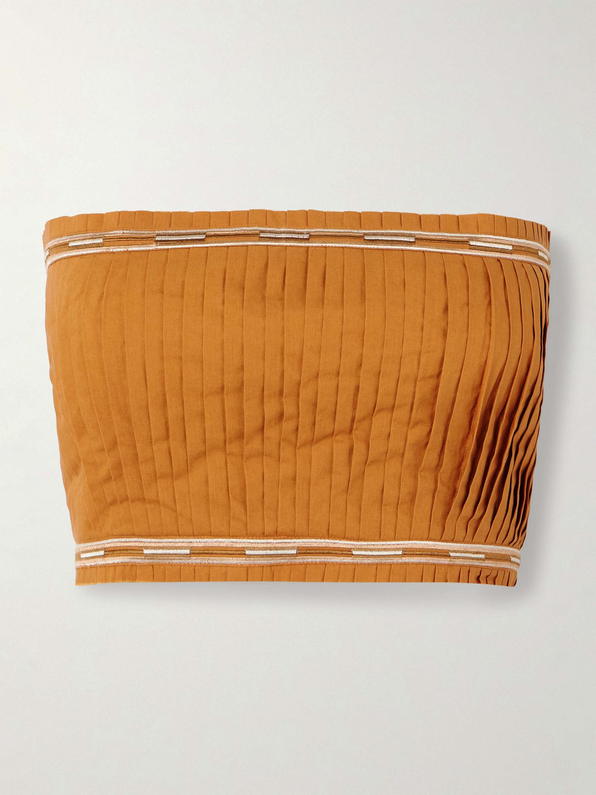 Flavia strapless cropped embroidered cotton top view