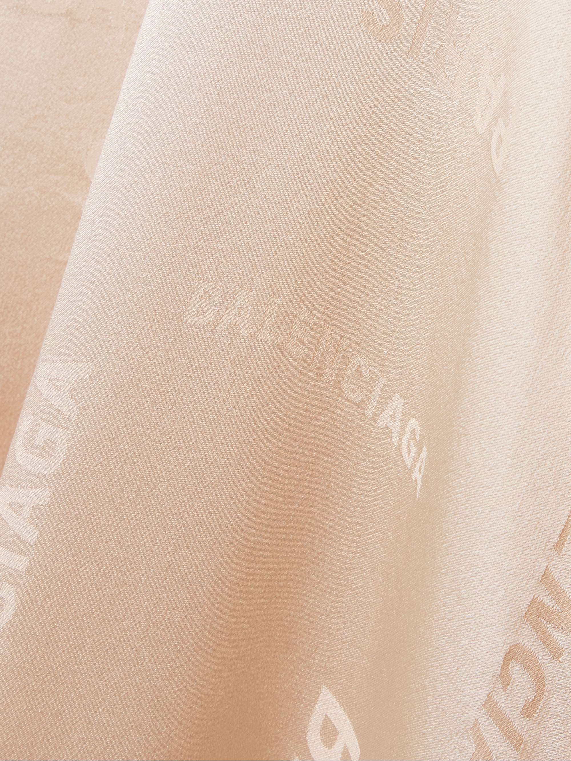 Oversized asymmetric silk-jacquard midi dress view