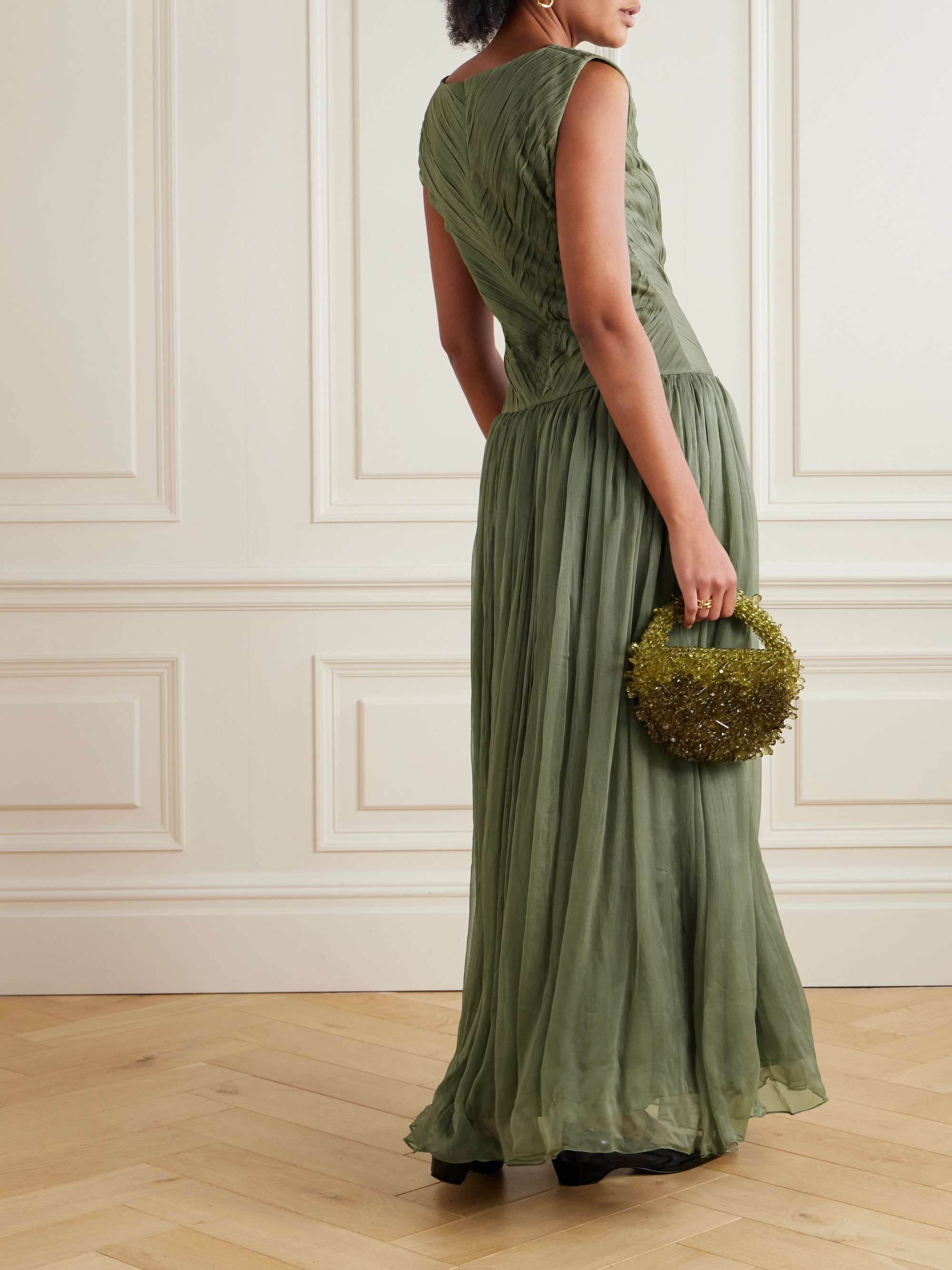 Eden pintucked chiffon gown view