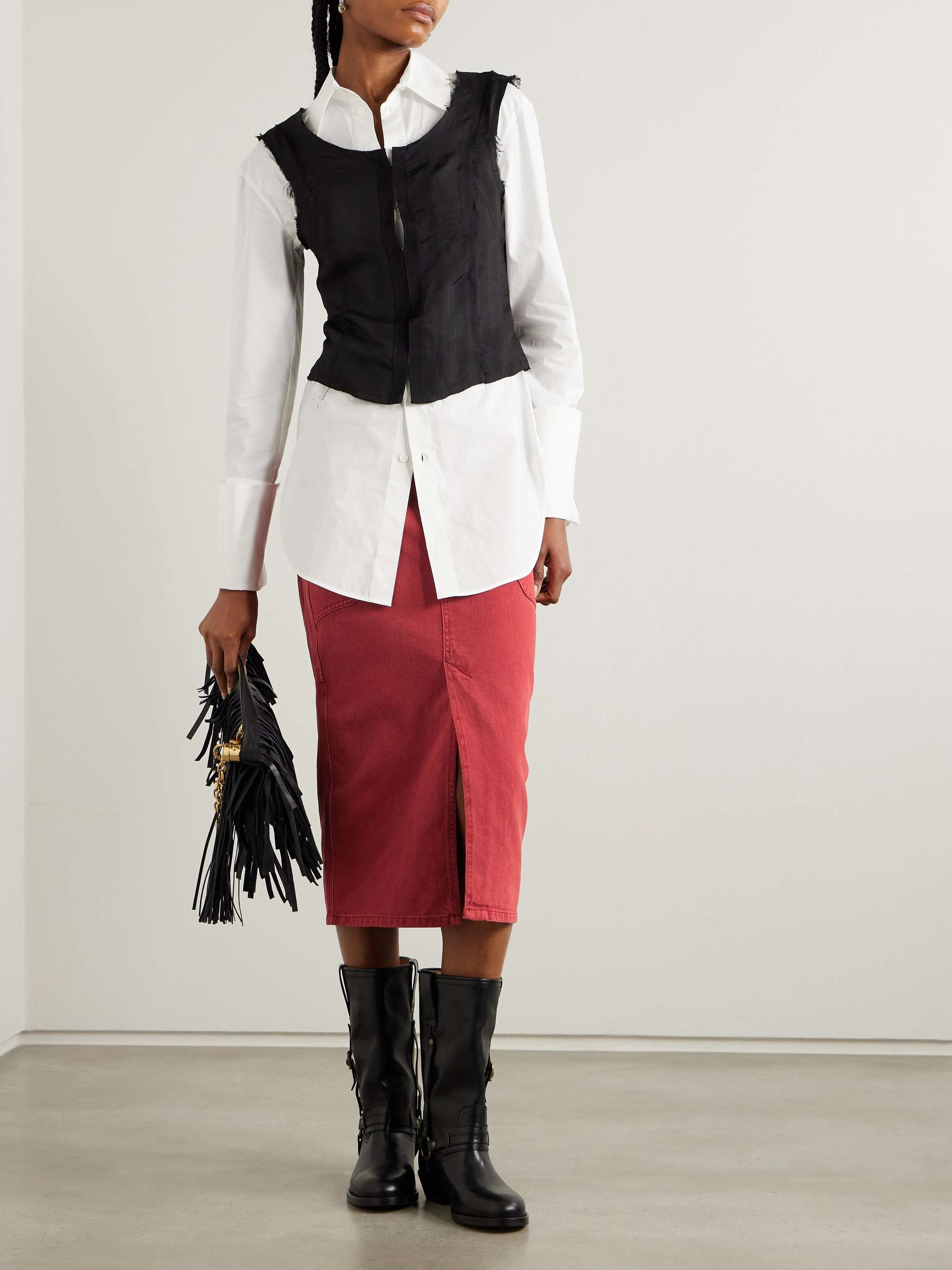 Britt denim midi skirt view