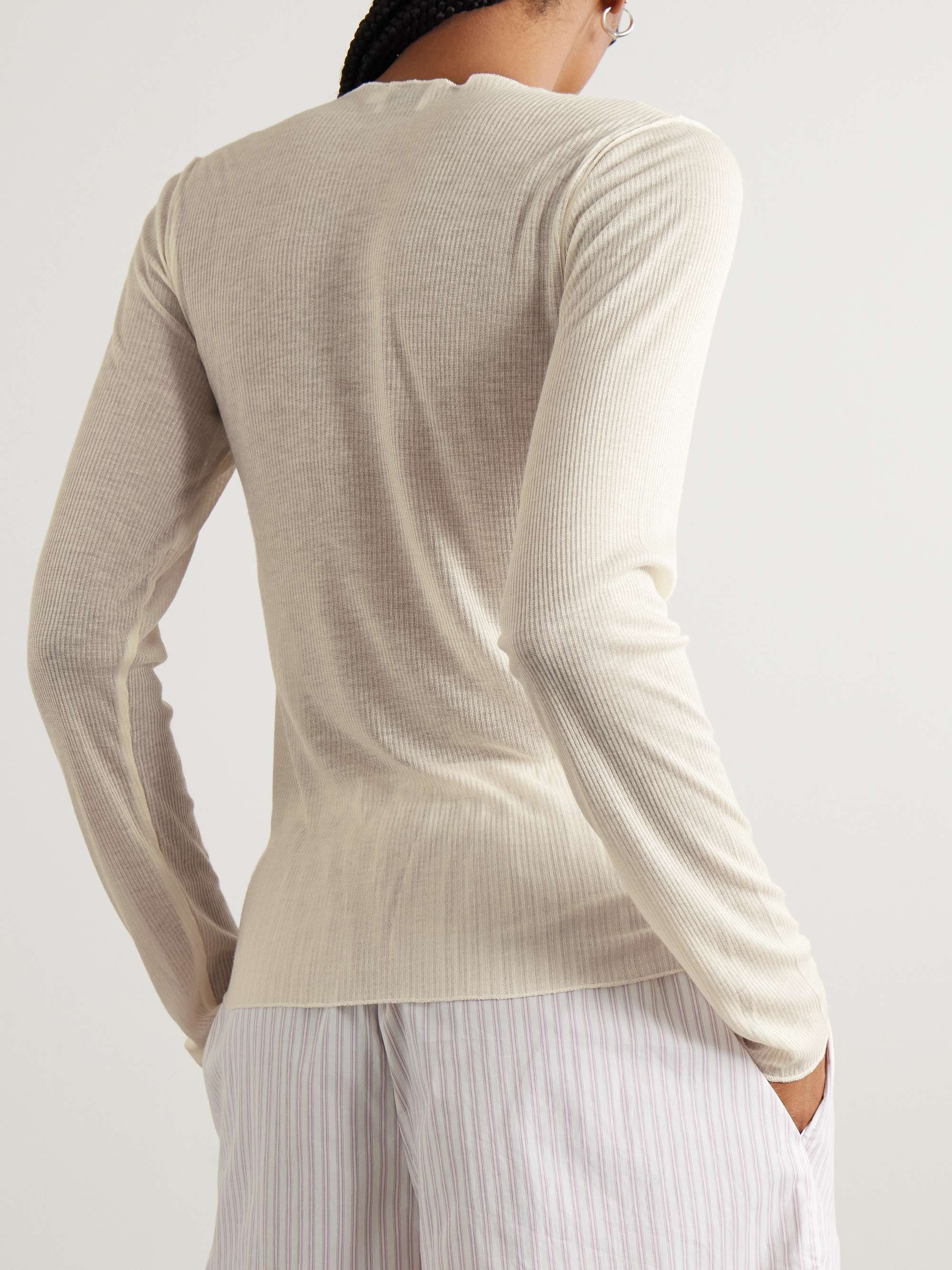Ribbed ECOVERO™-blend top view