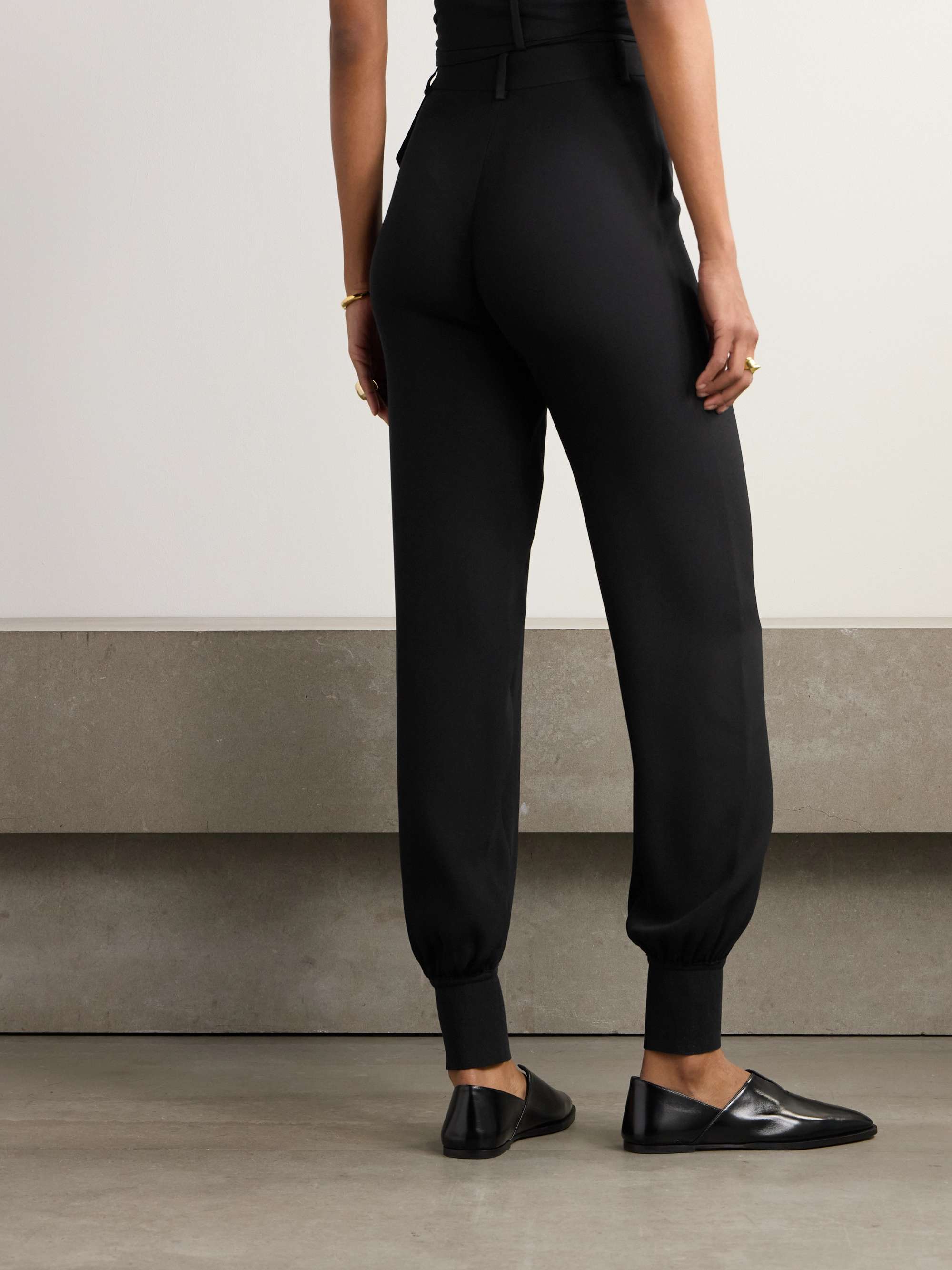 Audley silk-cady tapered pants view