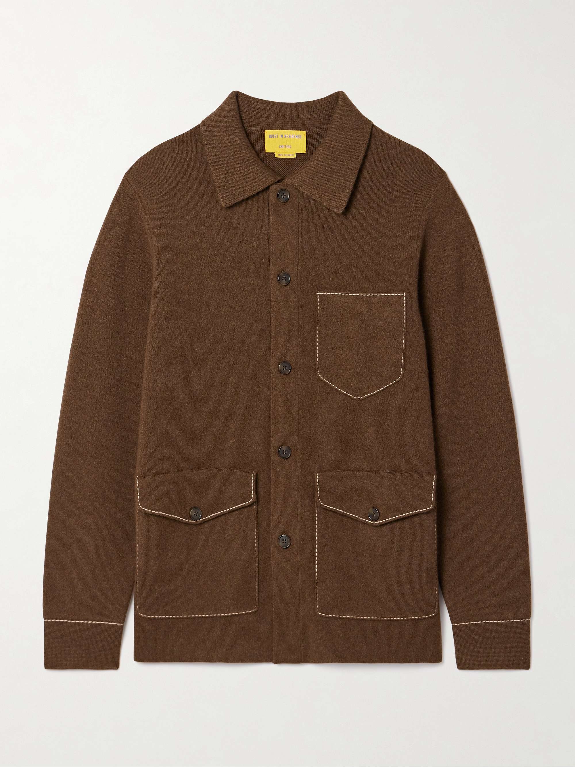 Industry oversized topstitched cashmere jacket view