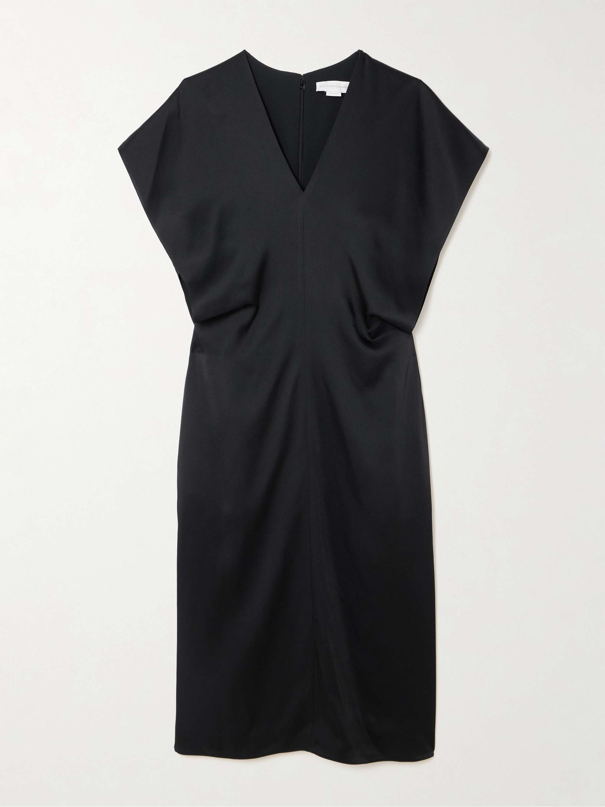 Draped satin midi dress view