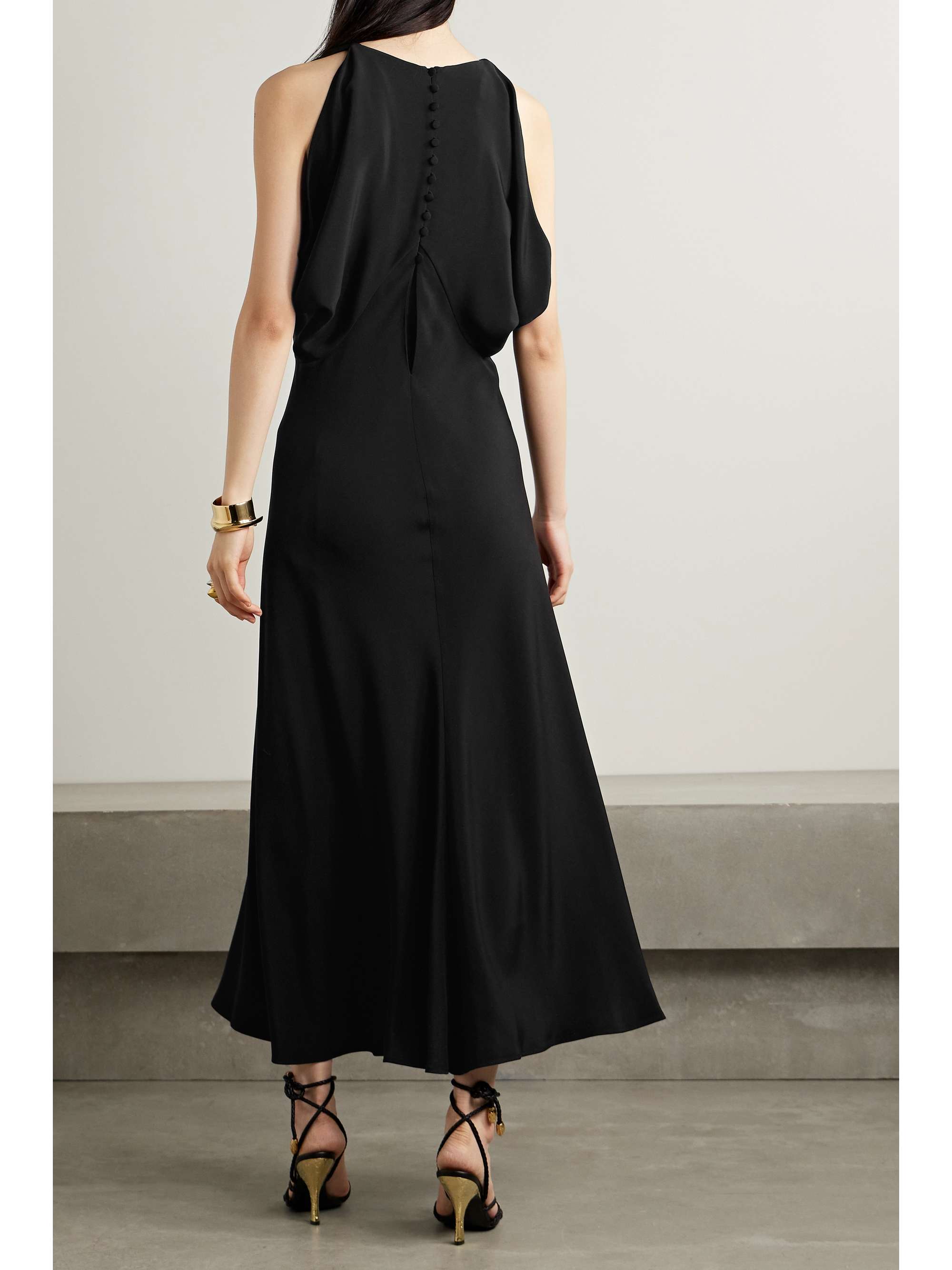 Milena draped silk midi dress view