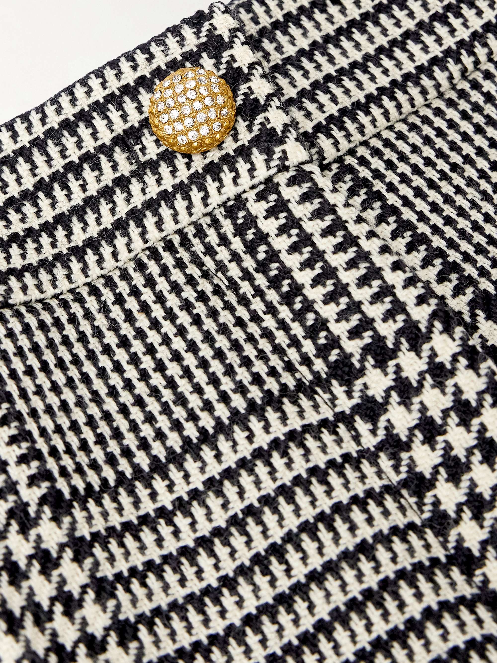 Prince of Wales checked wool wide-leg pants view