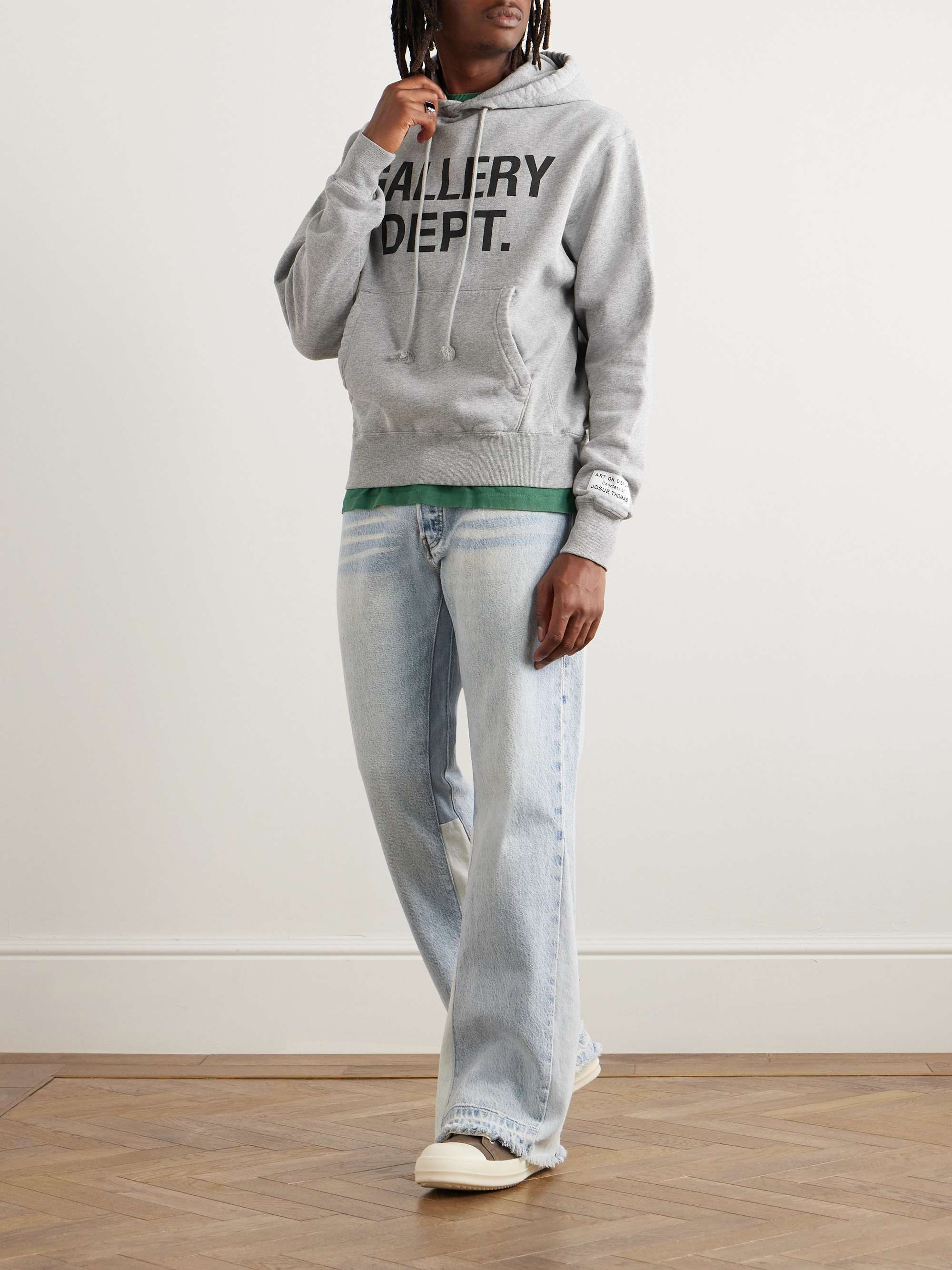 Logo-Print Appliquéd Cotton-Jersey Hoodie view