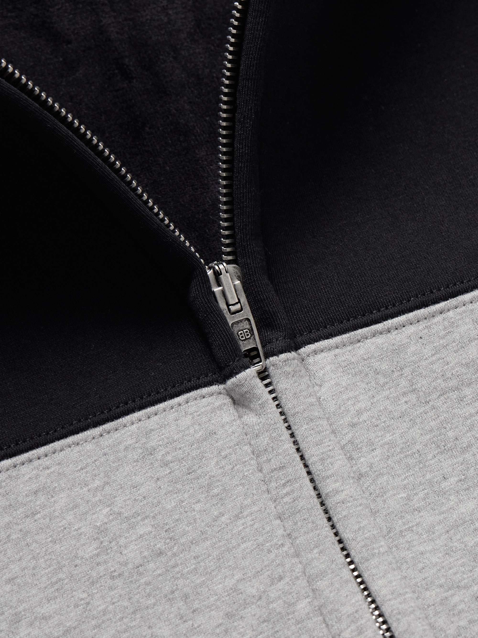 Logo-Embroidered Colour-Block Cotton-Jersey Hoodie view