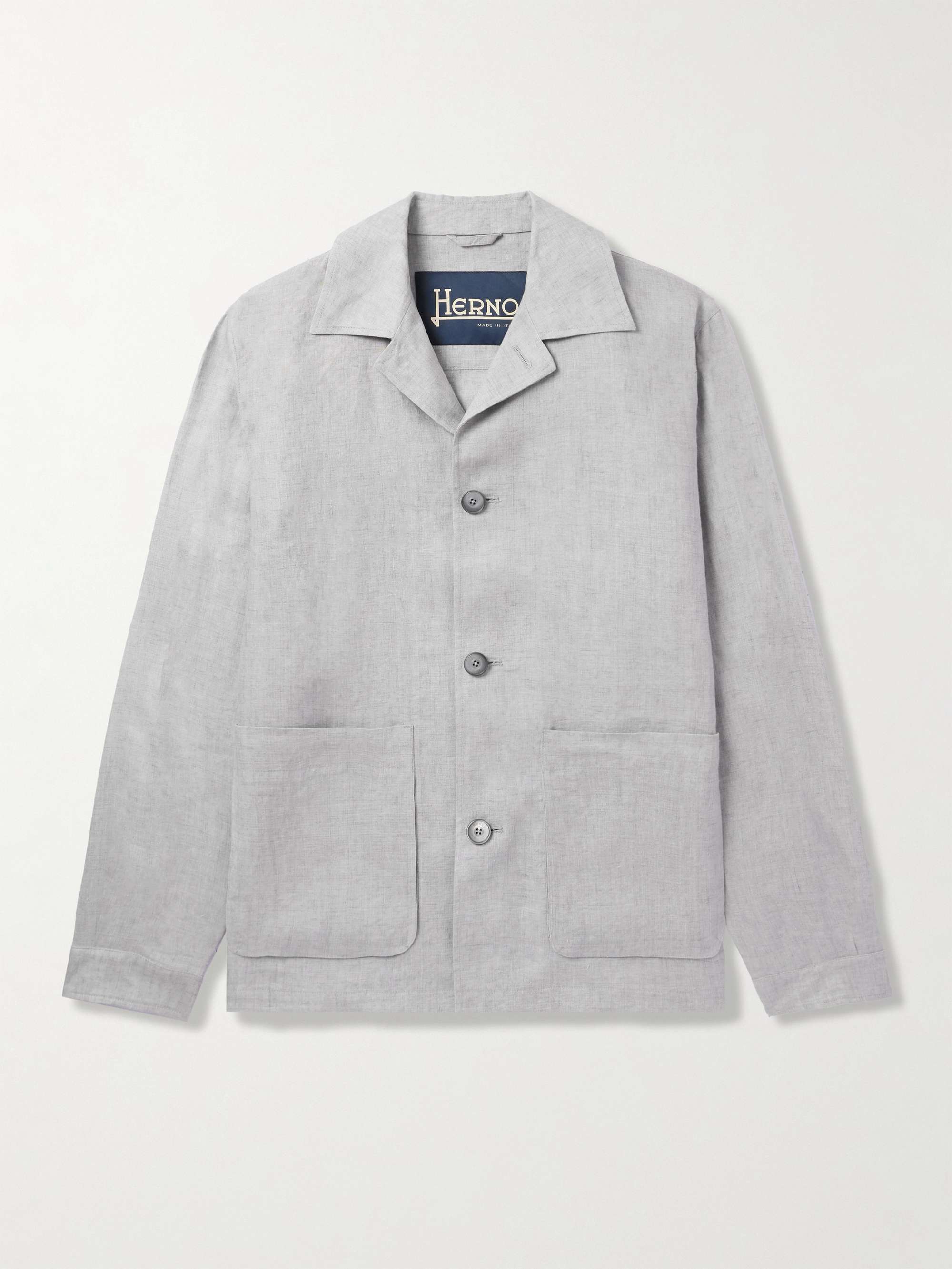 Camp-Collar Linen Overshirt view