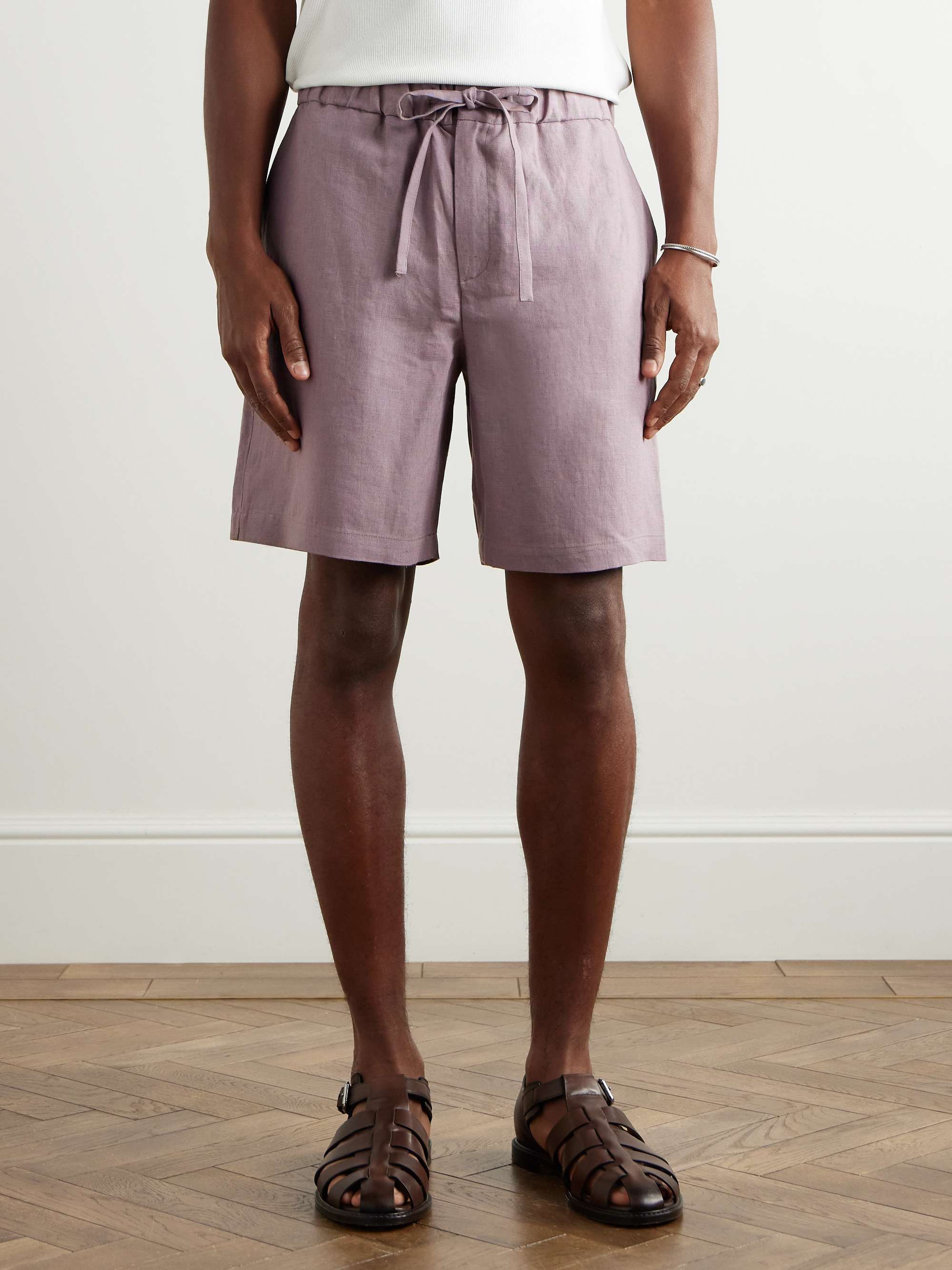 Lounge Straight-Leg Linen Shorts view