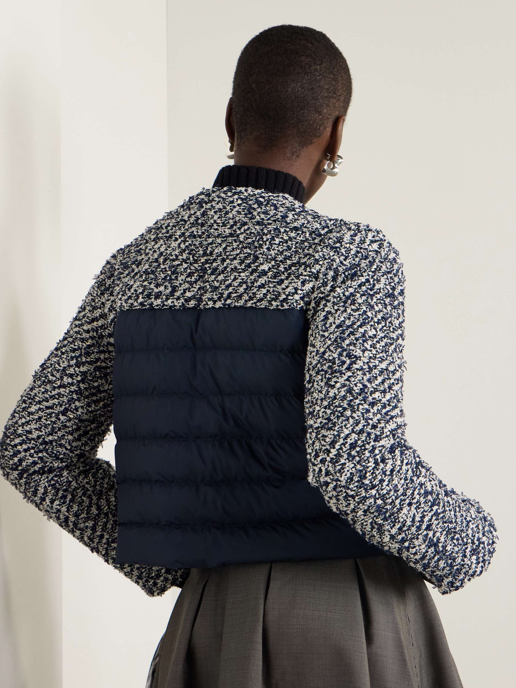 Dauphin quilted shell-paneled cotton-blend tweed down jacket view