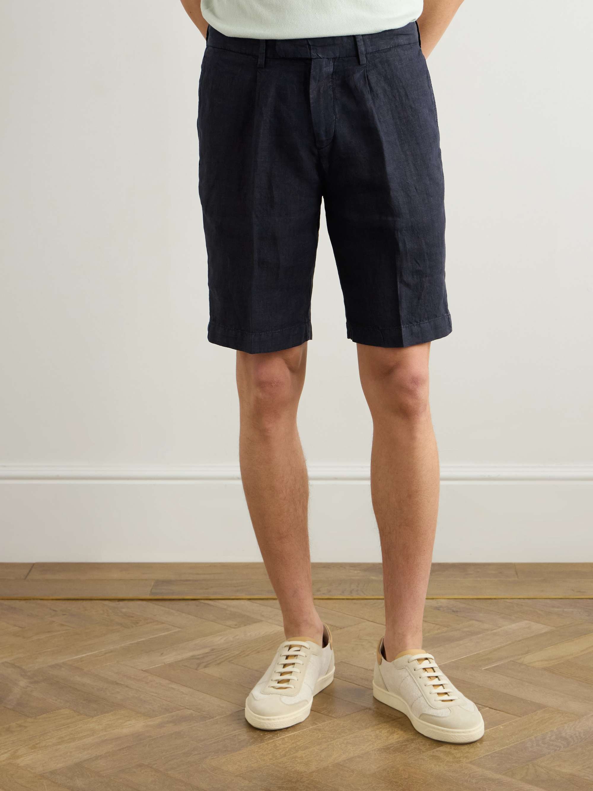 Straight-Leg Linen Shorts view